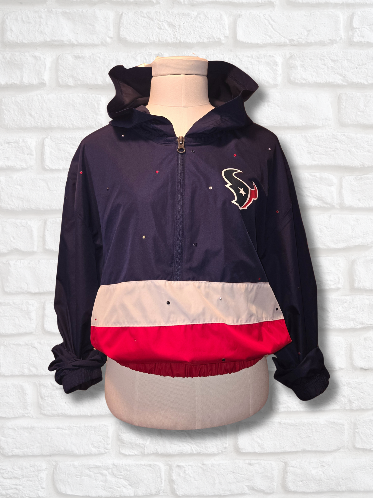 Houston Texans Crop Pullover Windbreaker