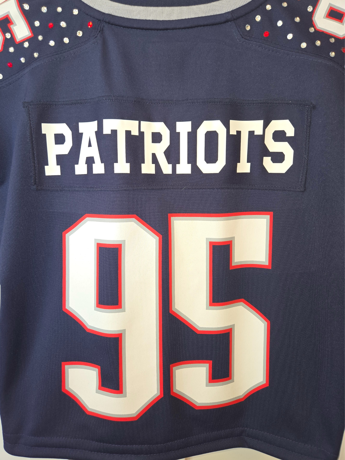 New England Patriots Rhinestone Crop Jersey