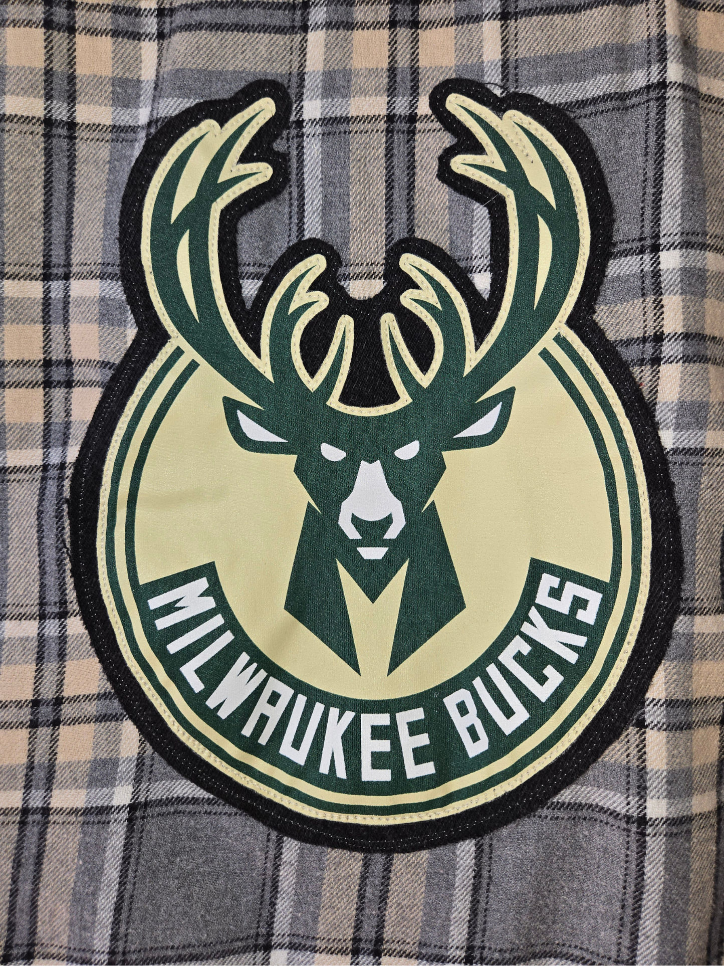 Milwaukee Bucks Rhinestone Crop Flannel
