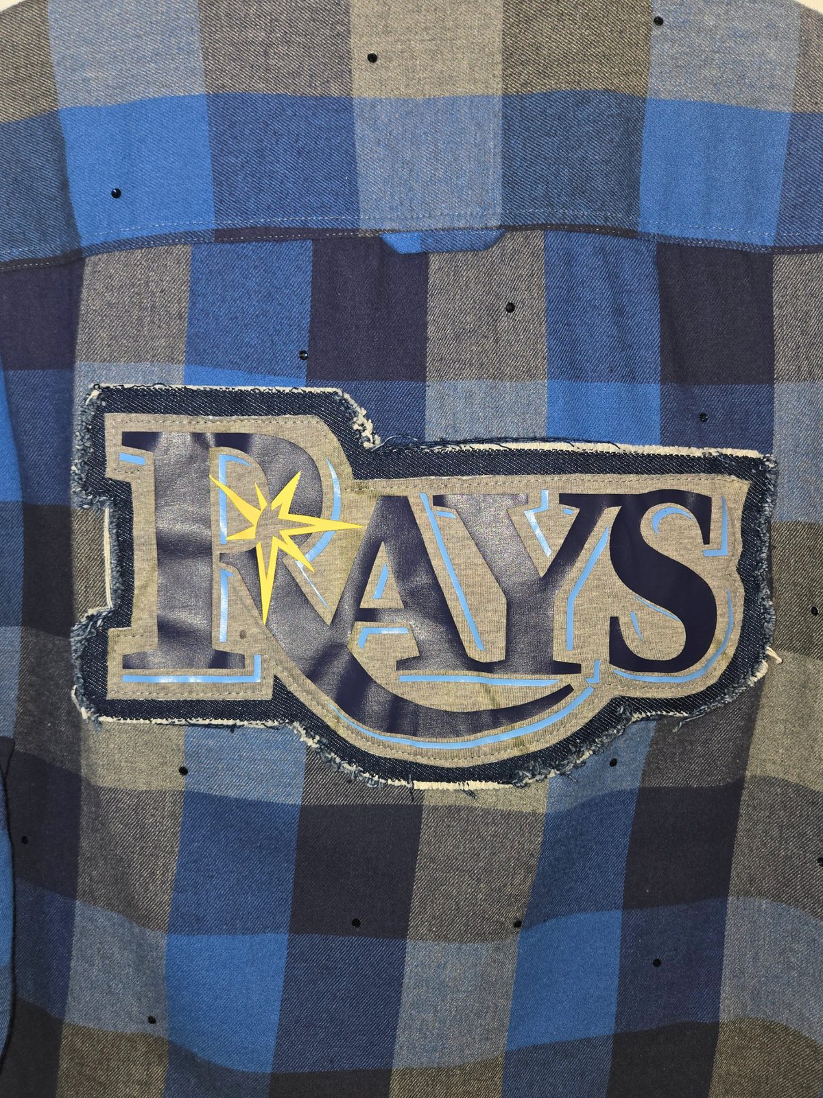 Tampa Bay Rays Rhinestone Crop Flannel - Large