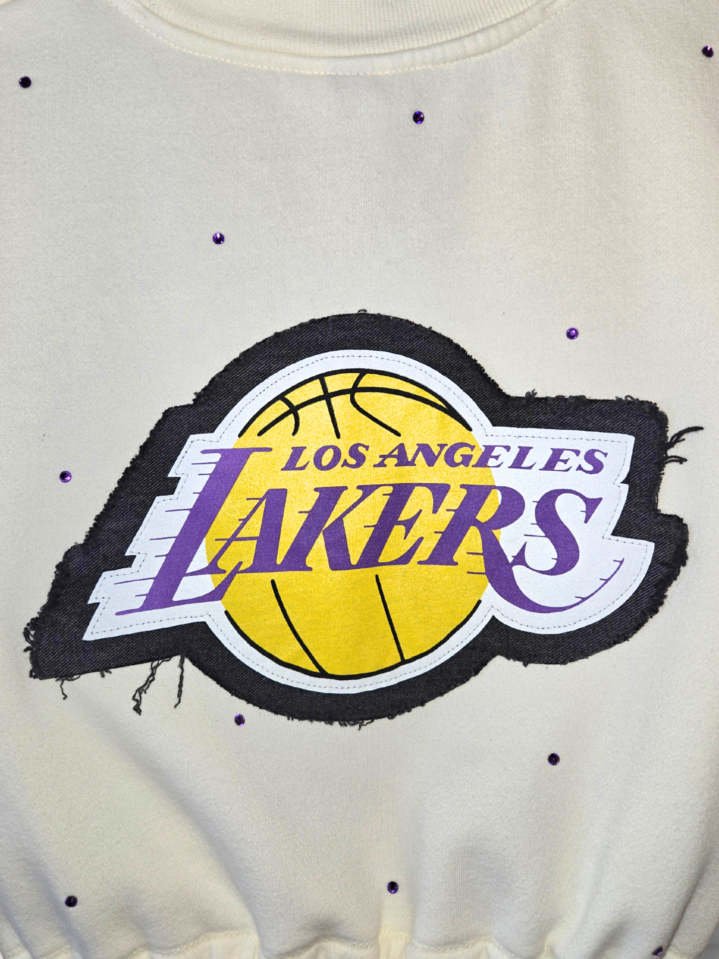 Los Angeles Lakers Crop Zip-Up Sweatshirt - S/M