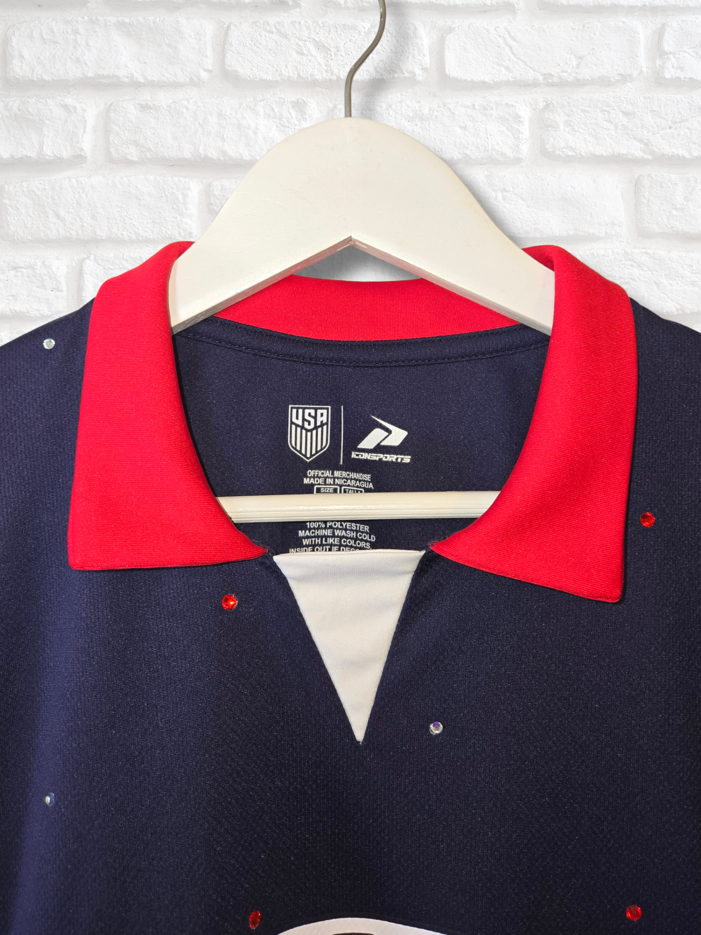 Team USA Ruffle Crop Top- Small