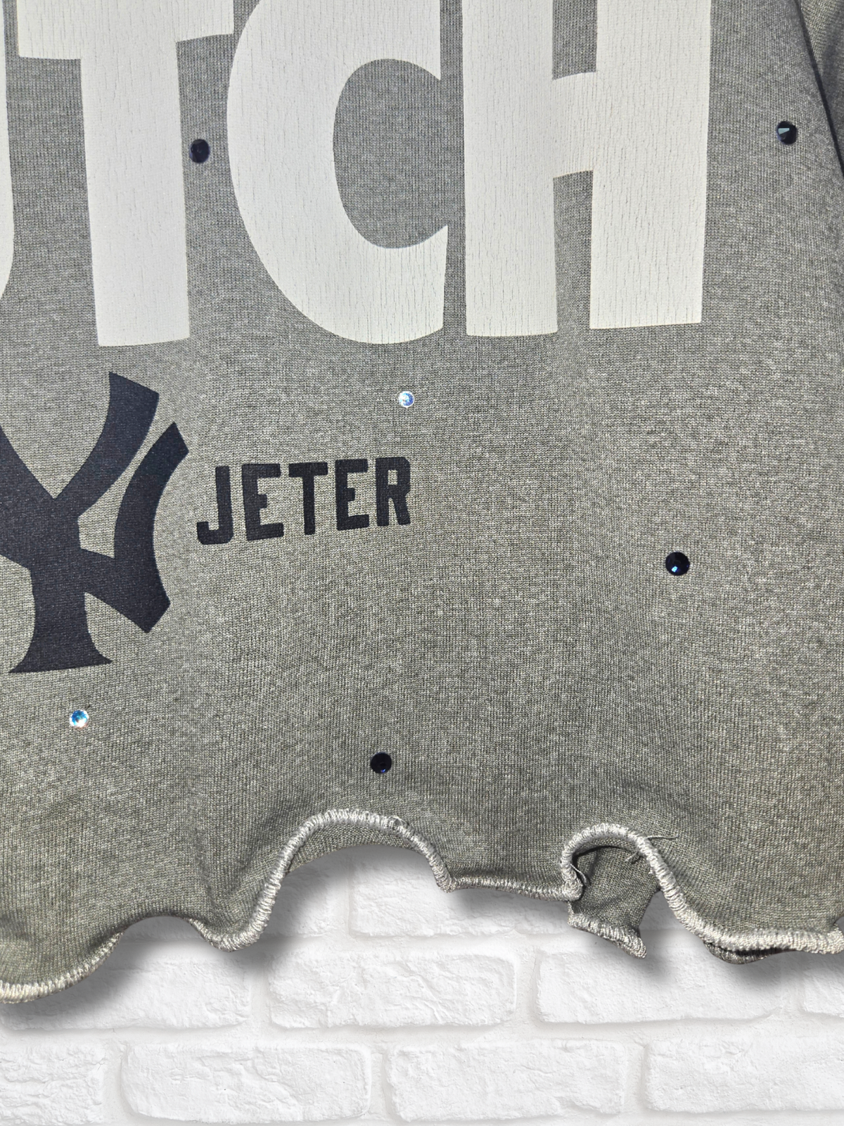 New York Yankees Ruffle Crop Top - Small