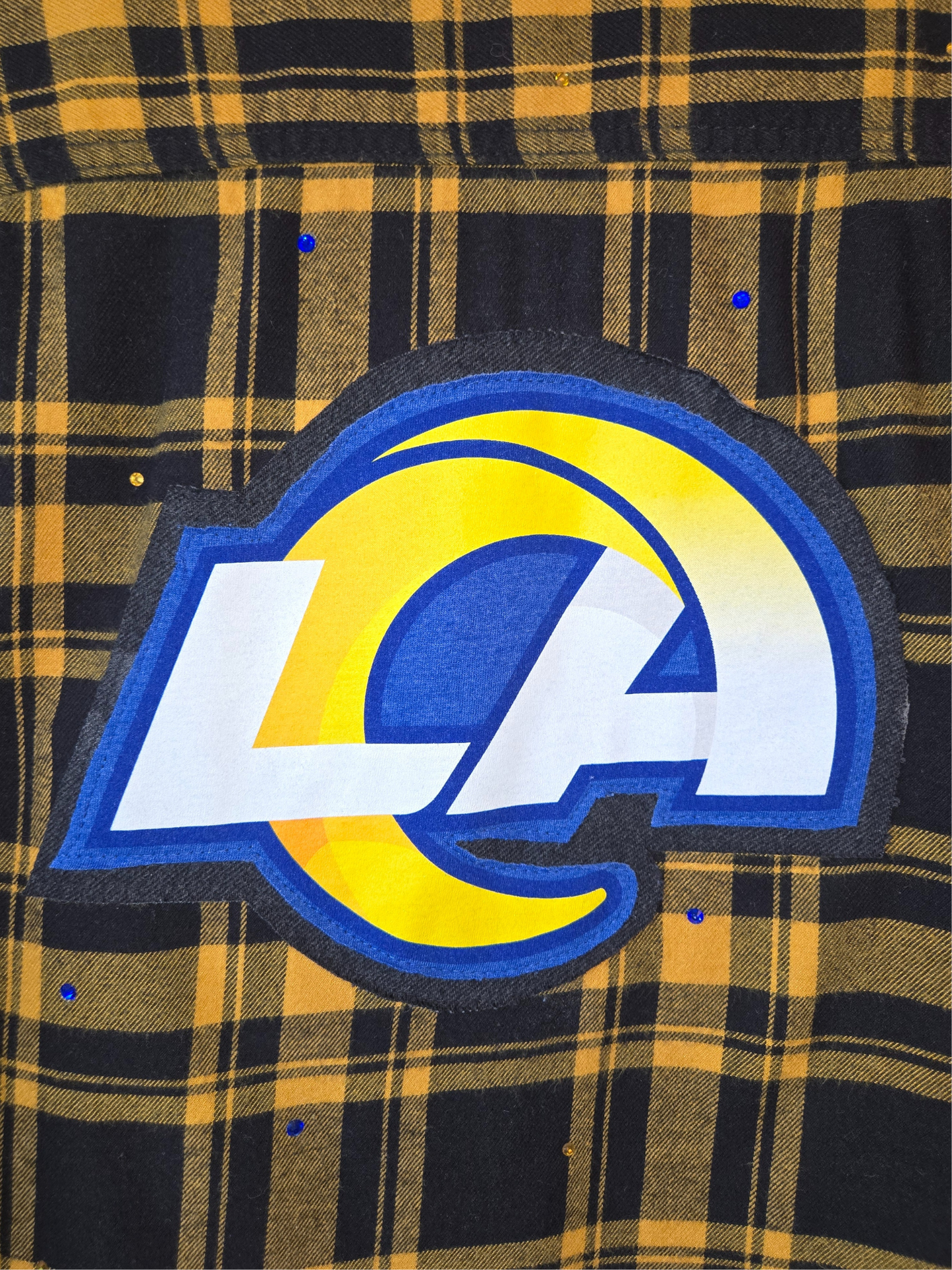 Los Angeles Rams Rhinestone Crop Flannel