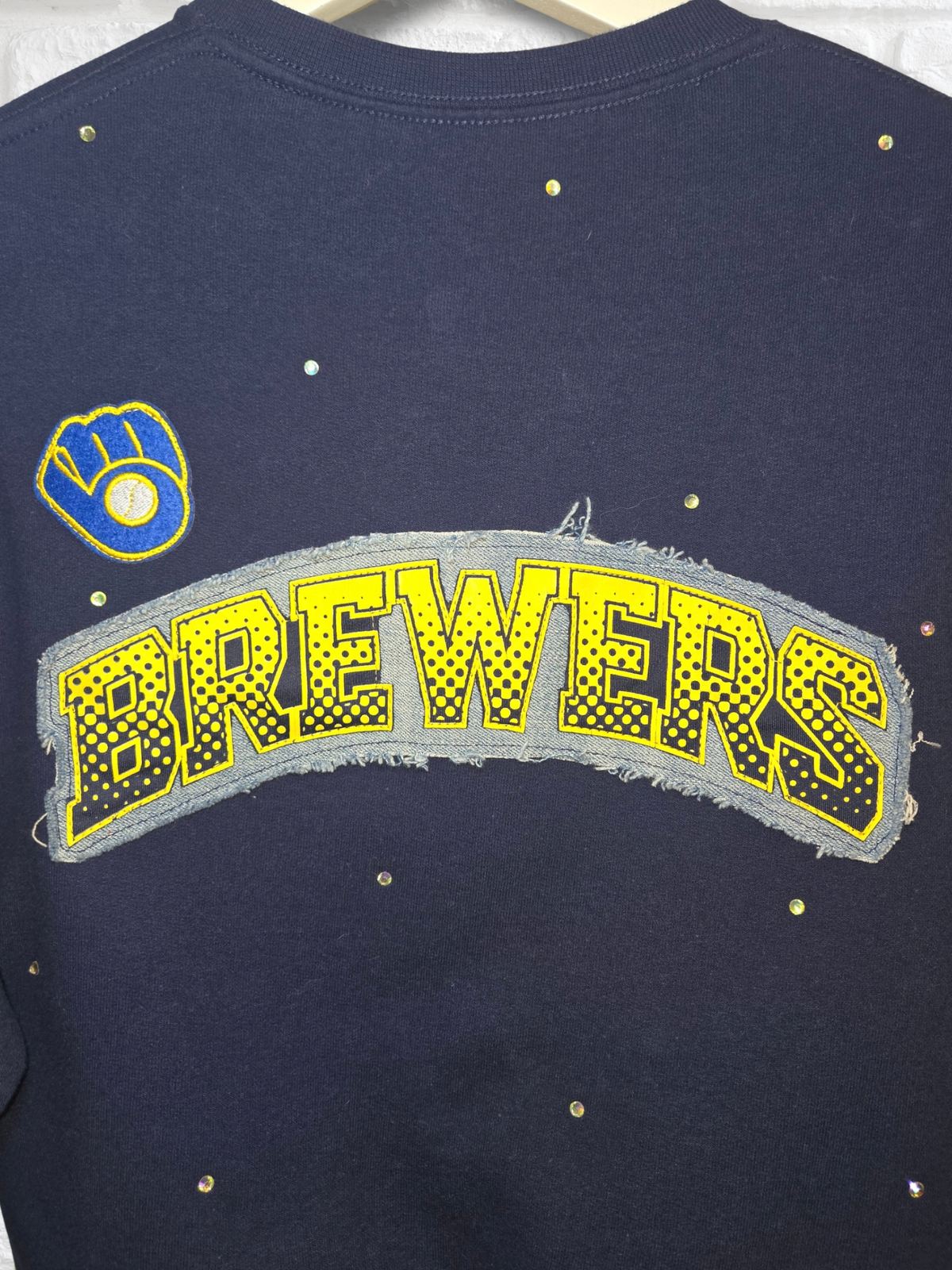 Milwaukee Brewers Crop Zip-Up Sweatshirt - Small