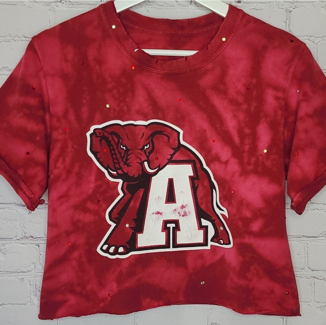 Alabama Crimson Tide Upcycled Crop Tee