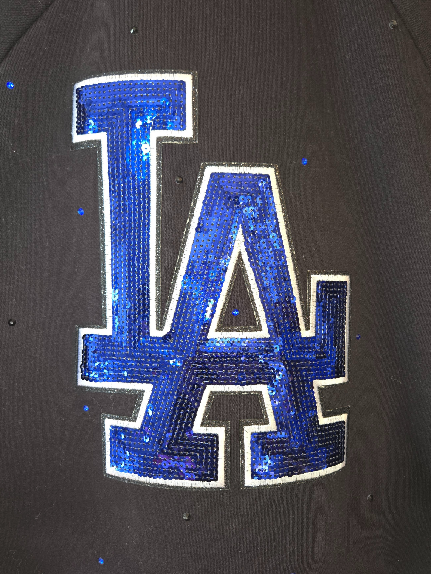 Los Angeles Dodgers Crop Rhinestone Zip-Up Sweatshirt