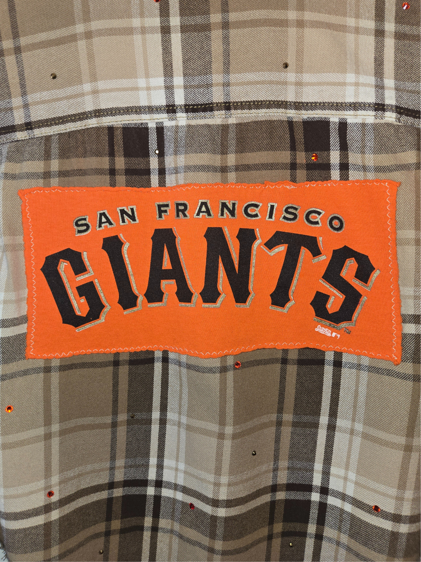 San Francisco Giants Rhinestone Crop Flannel