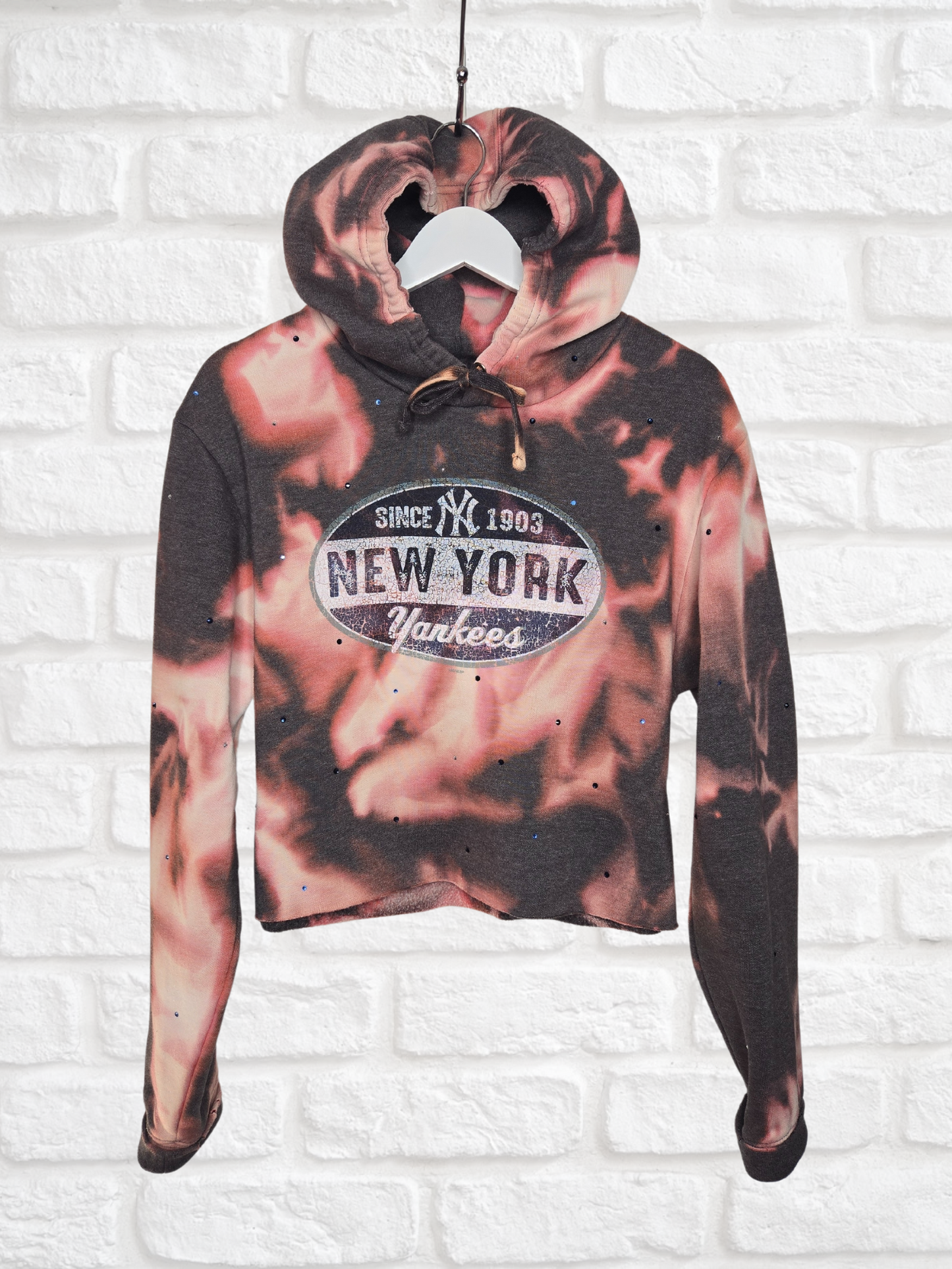 New York Yankees Crop Hoodie