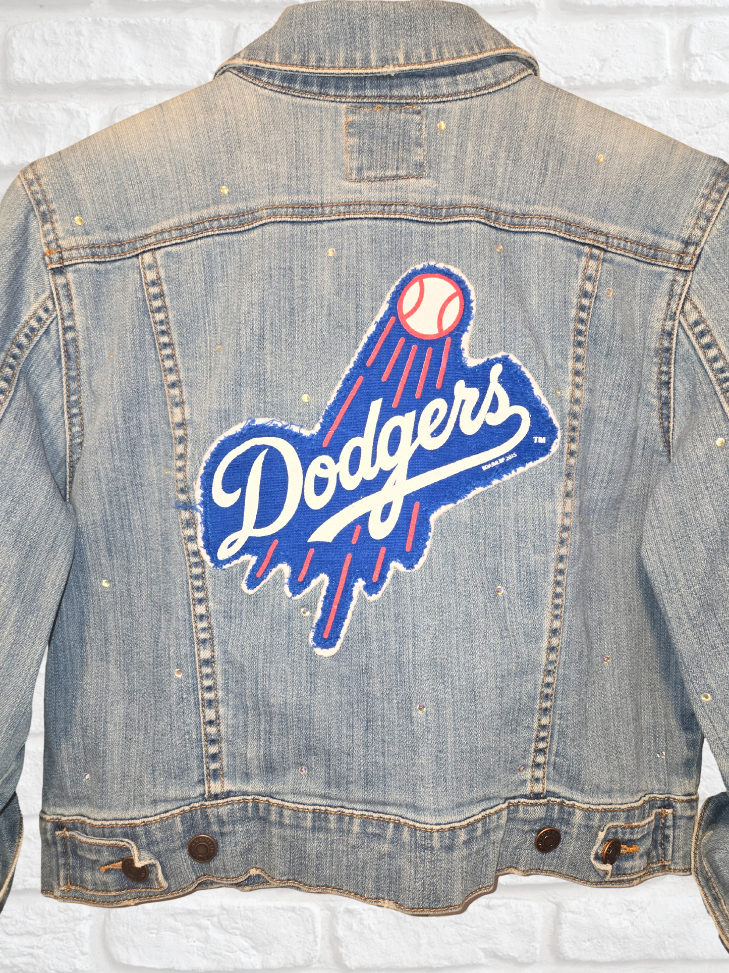 Los Angeles Dodgers Crop Denim Jacket