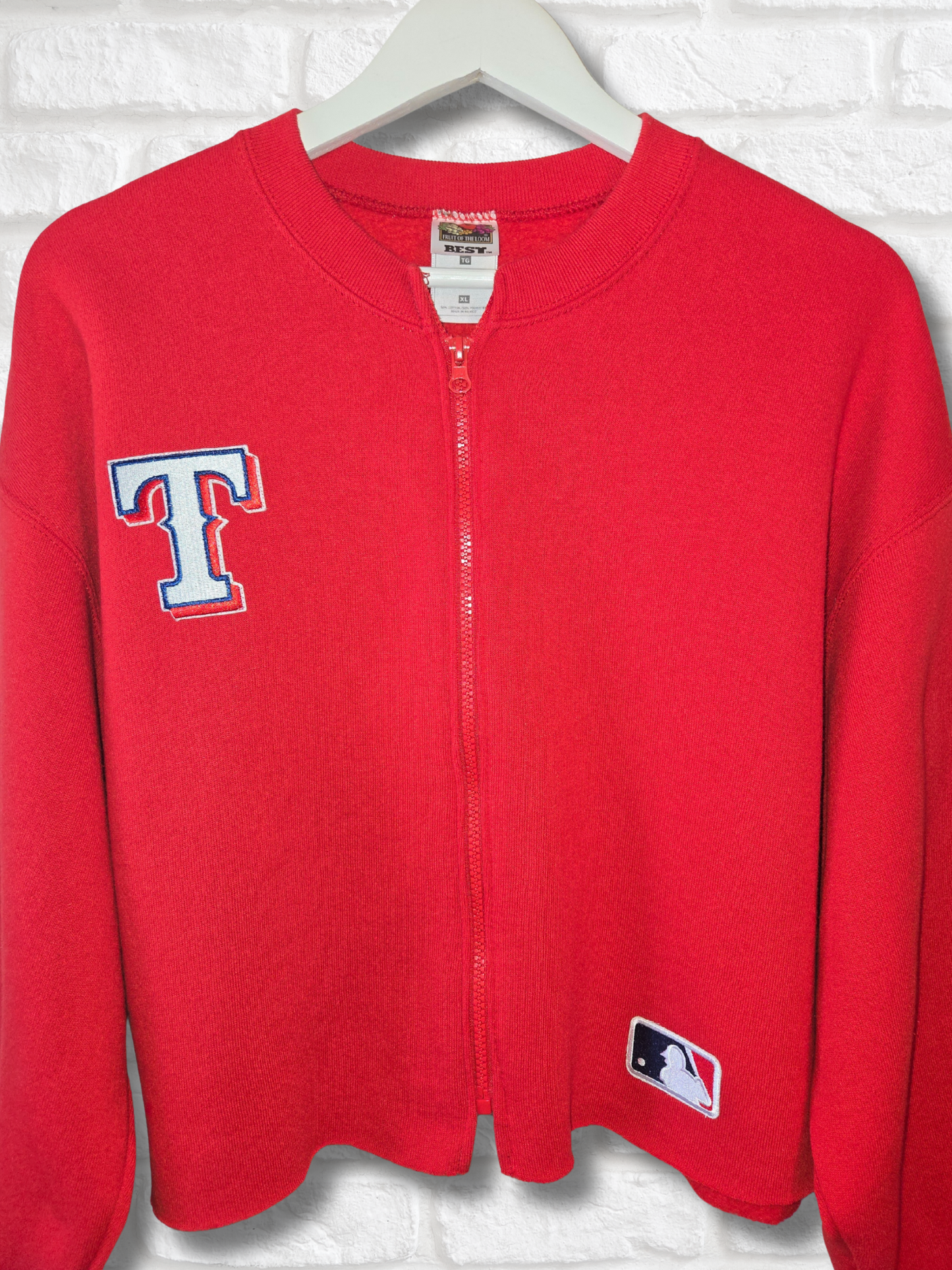 Texas Rangers Zip-Up Crop Sweatshirt