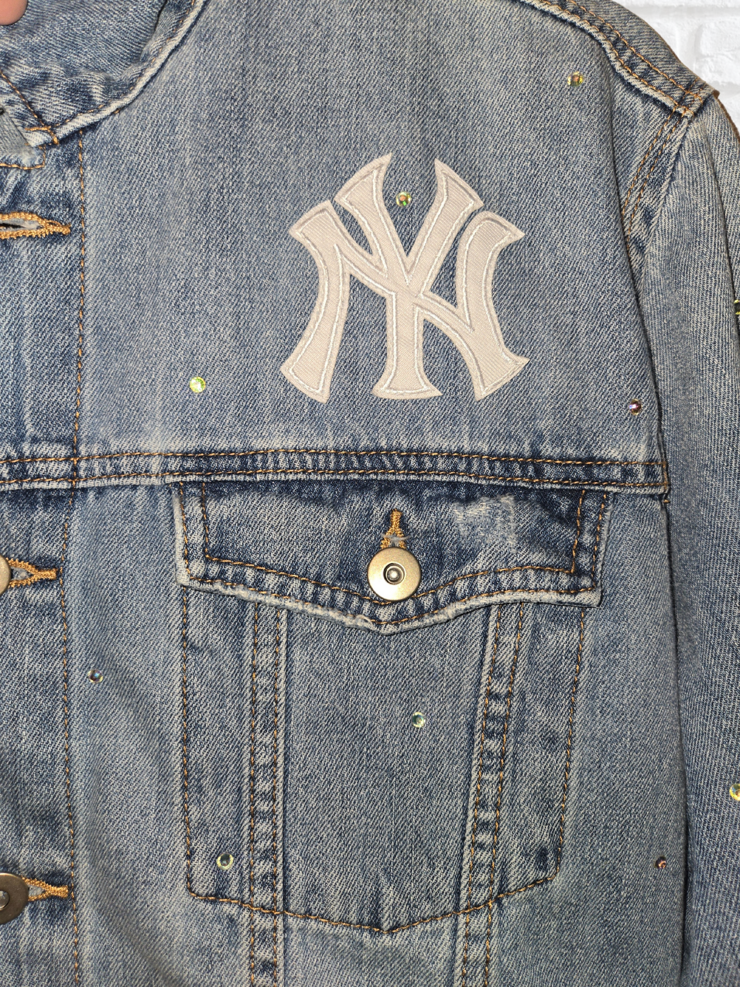 New York Yankees Rhinestone Crop Jacket