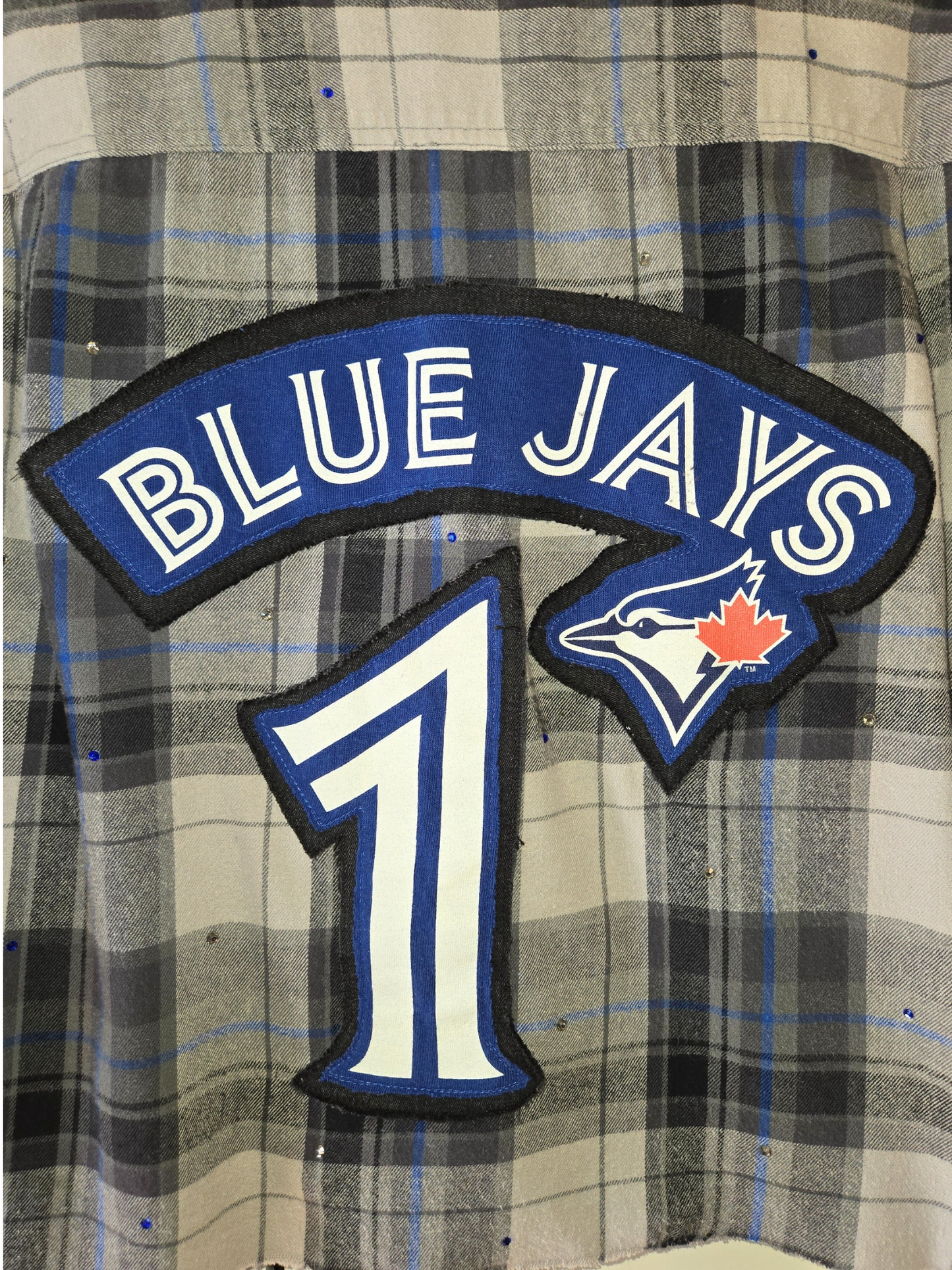 Toronto Blue Jays Rhinestone Crop Flannel