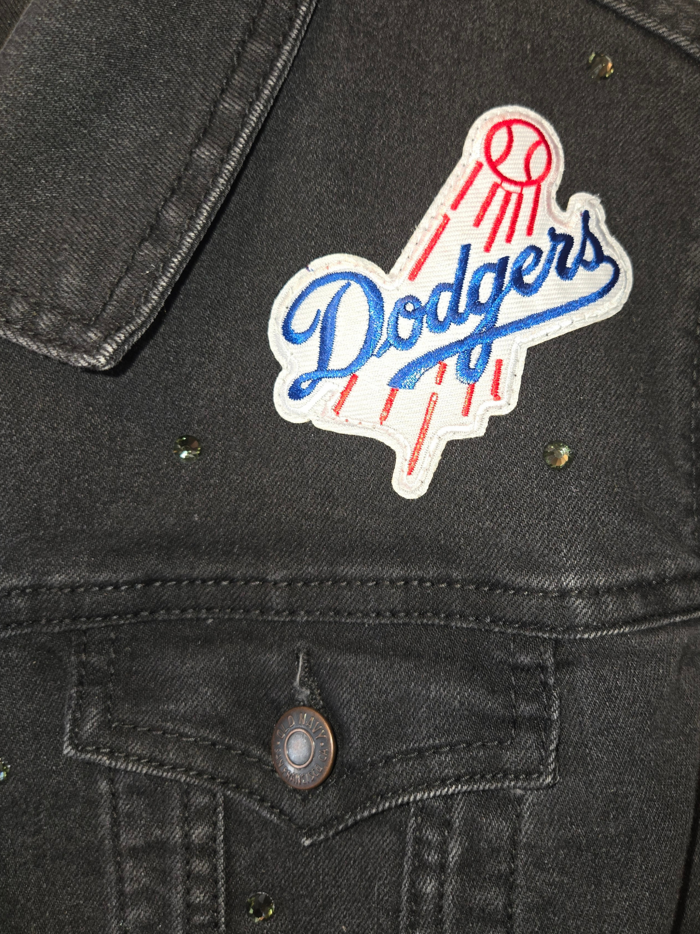 Los Angeles Dodgers Crop Denim Jacket