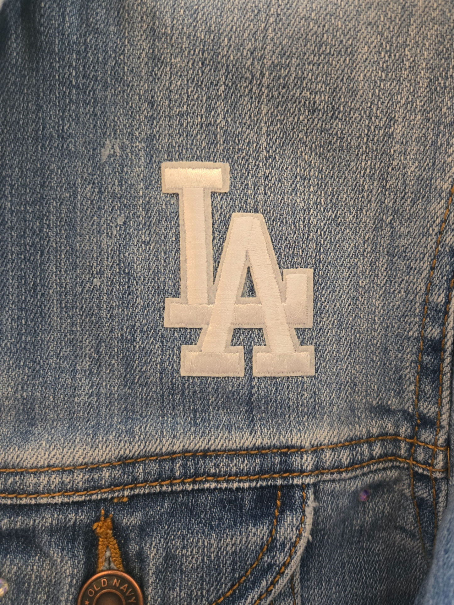 Los Angeles Dodgers Crop Denim Jacket
