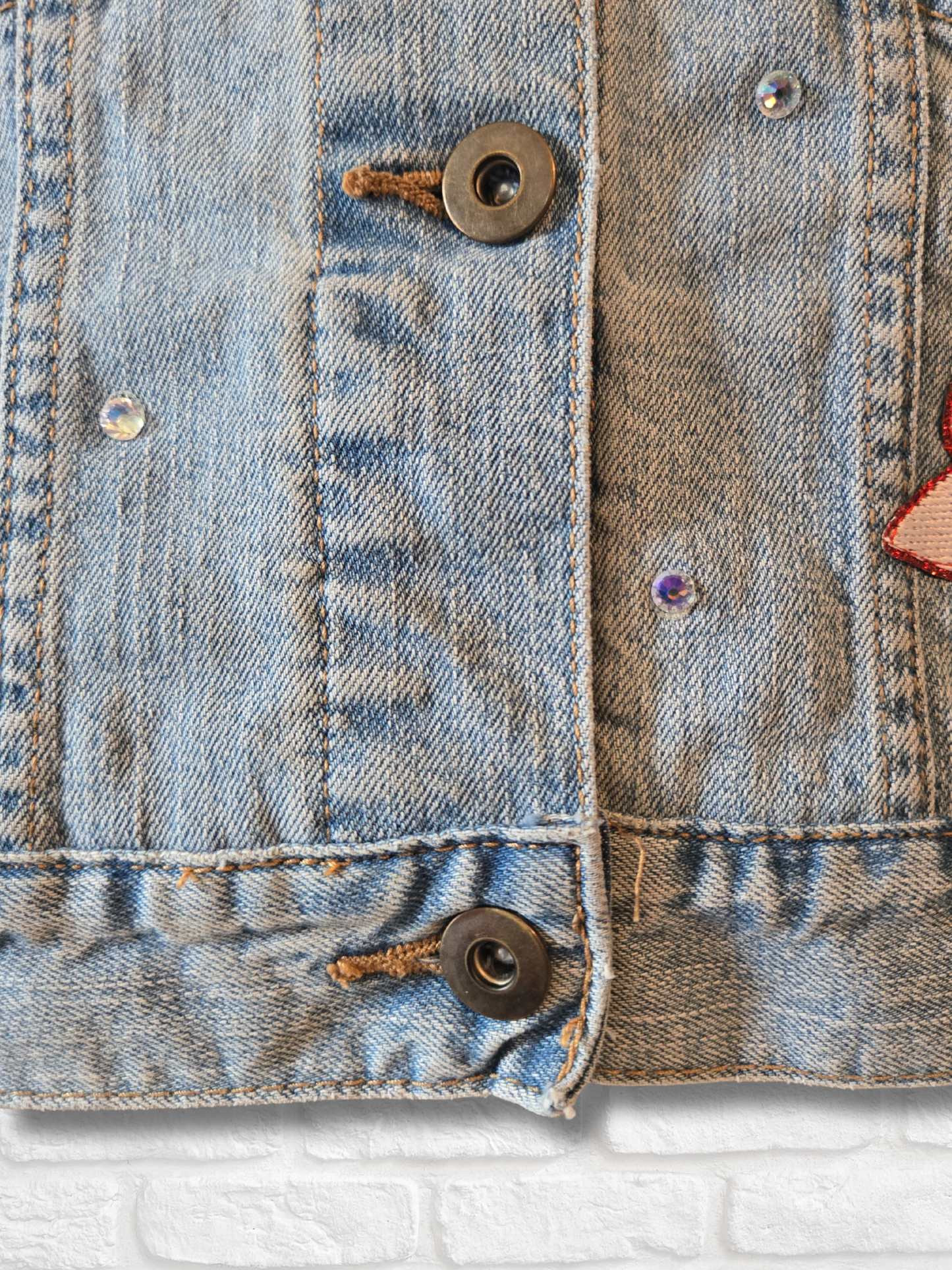 Toronto Blue Jays Rhinestone Crop Denim Jacket