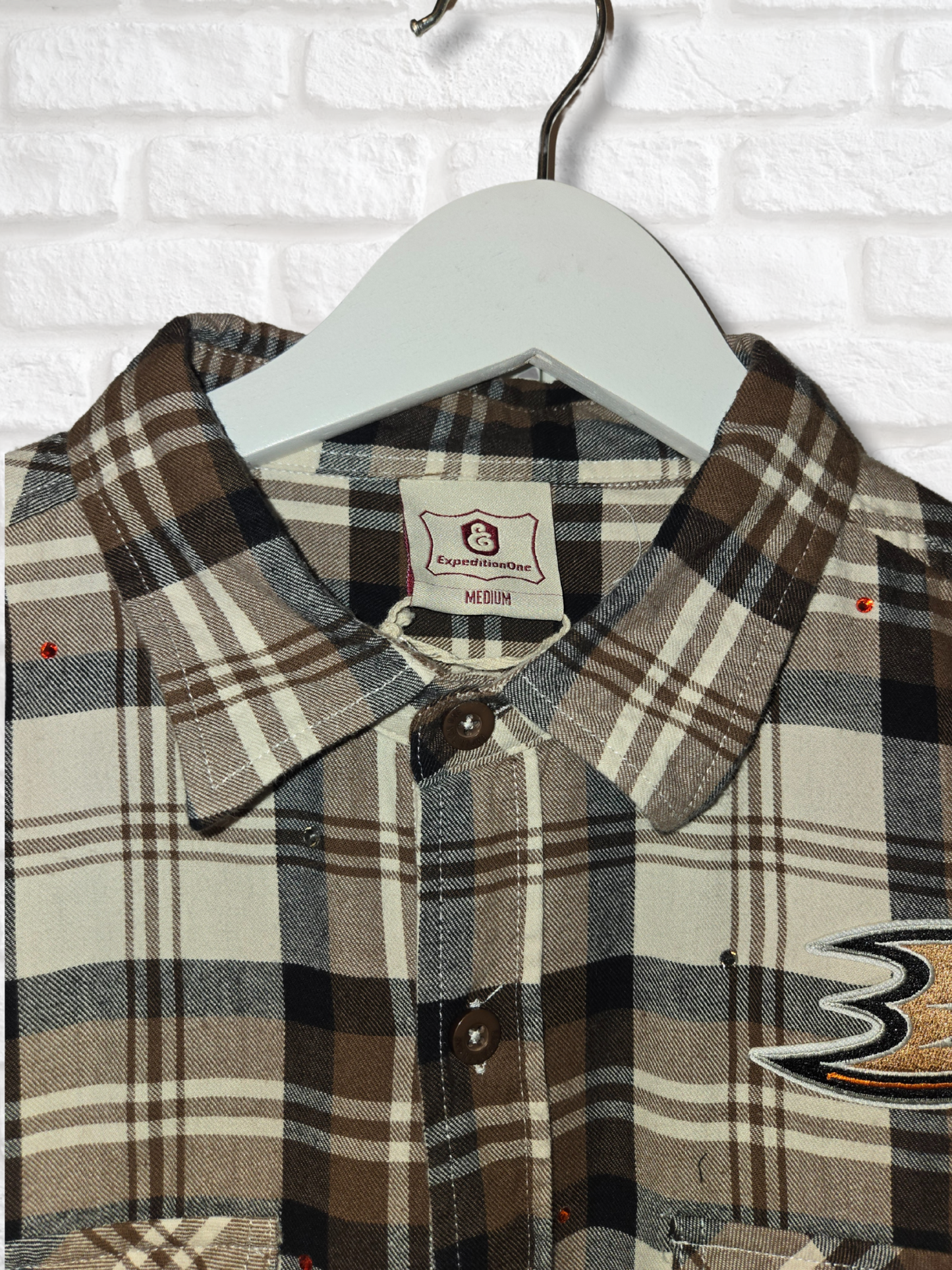 Anaheim Ducks Rhinestone Crop Flannel