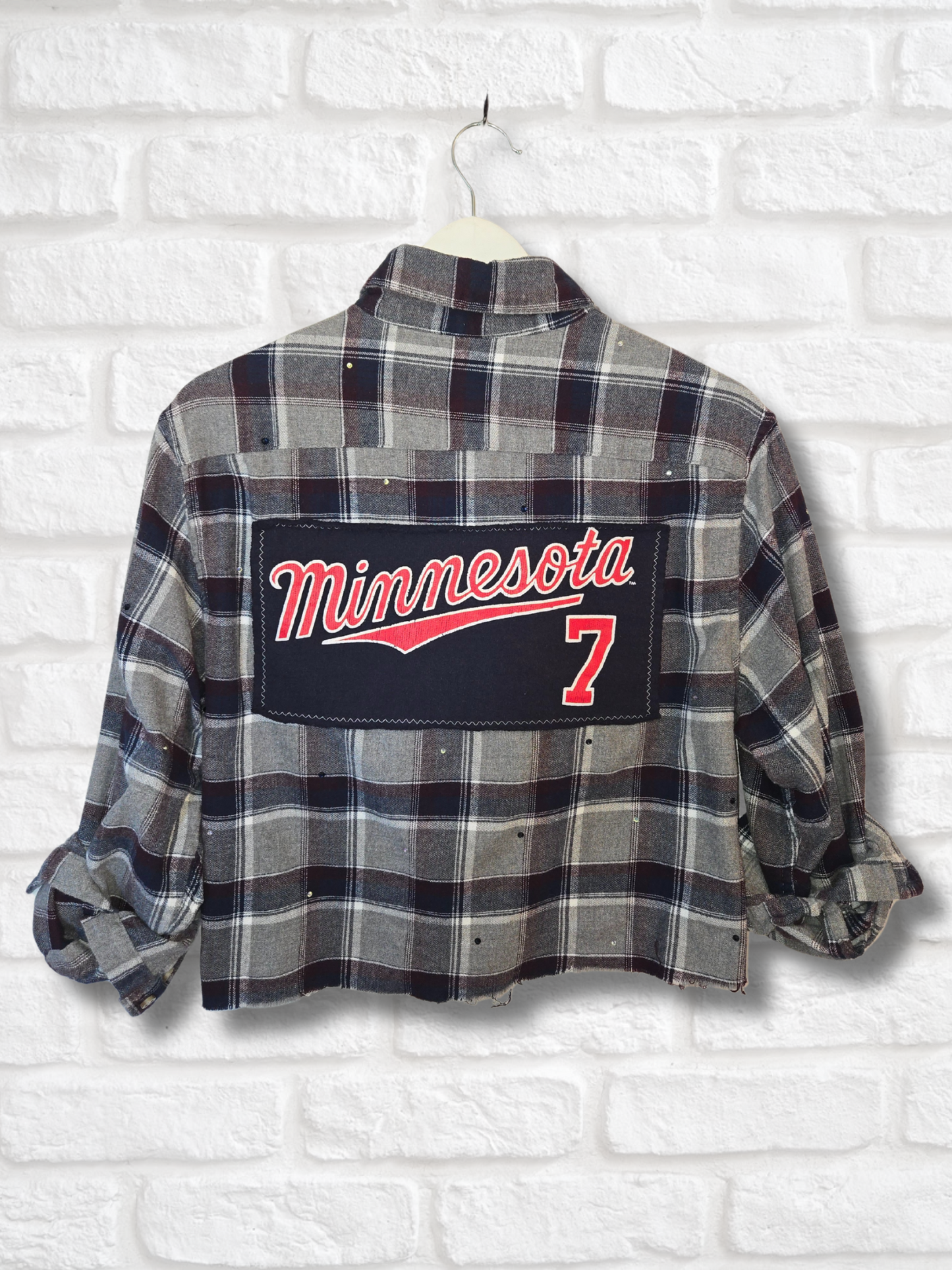 Minnesota Twins Rhinestone Crop Flannel