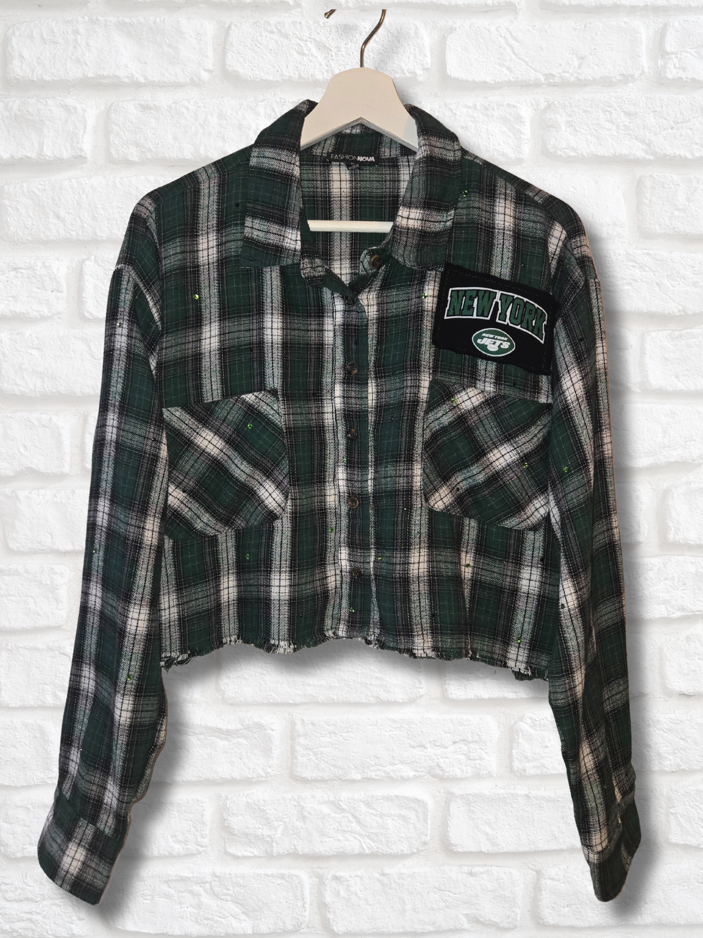 New York Jets Crop Flannel