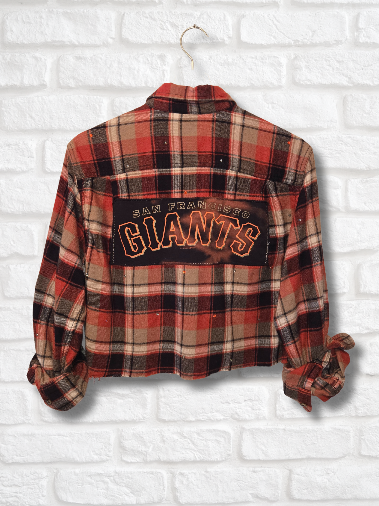 San Francisco Giants Rhinestone Crop Flannel