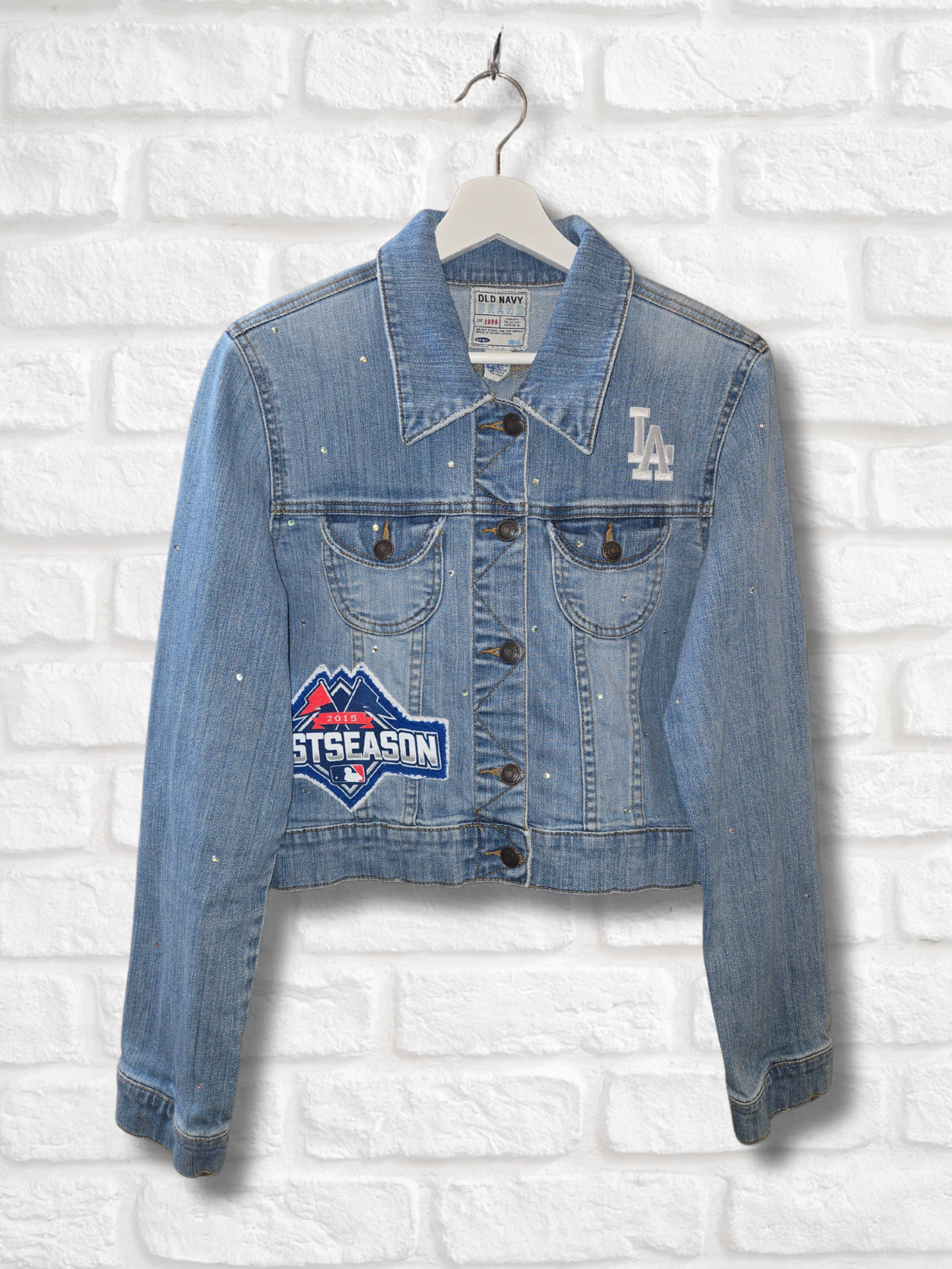 Los Angeles Dodgers Crop Denim Jacket