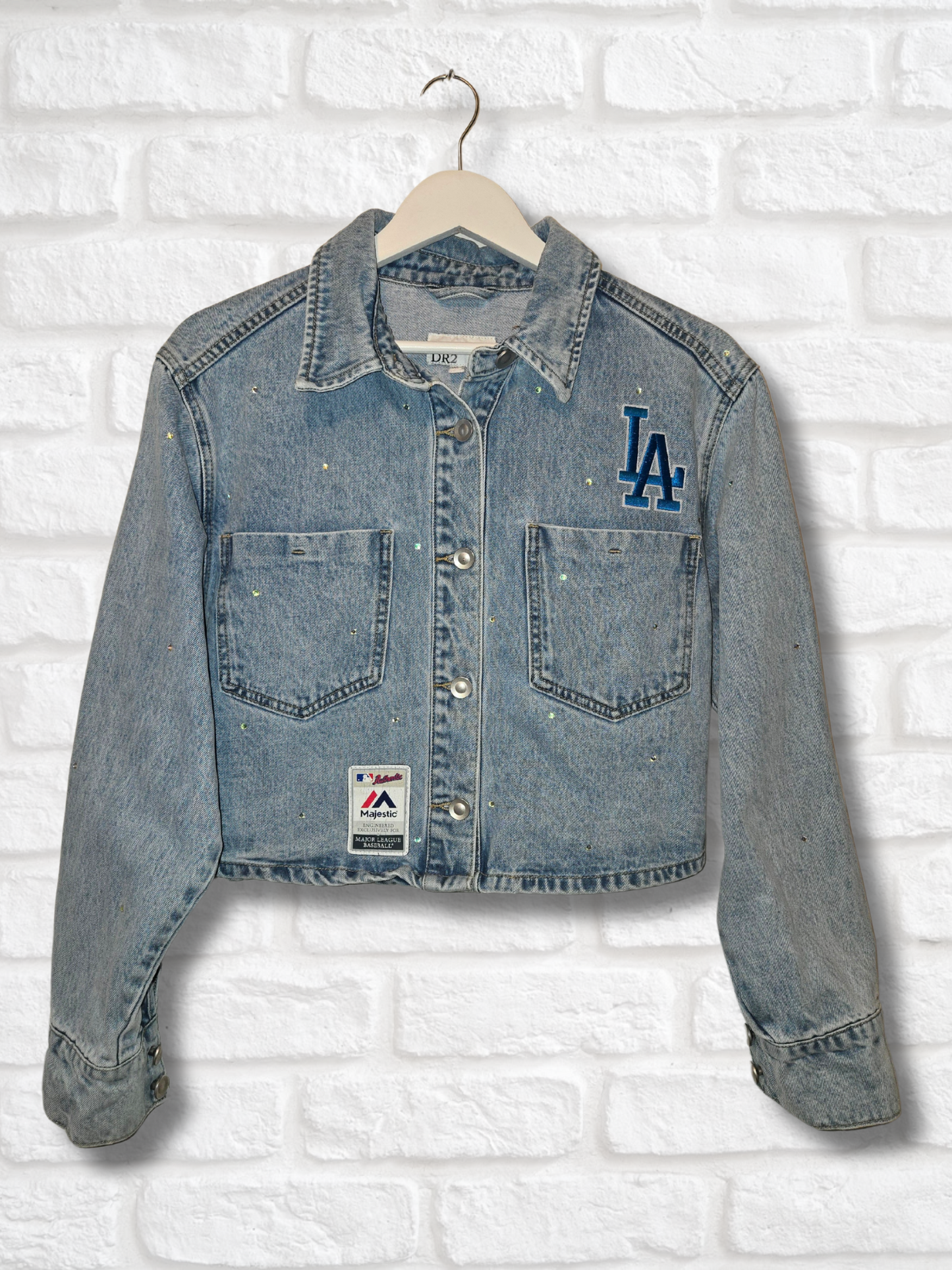 Los Angeles Dodgers Rhinestone Crop Jacket