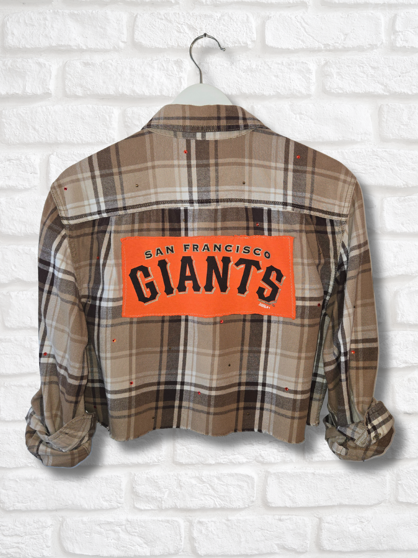 San Francisco Giants Rhinestone Crop Flannel