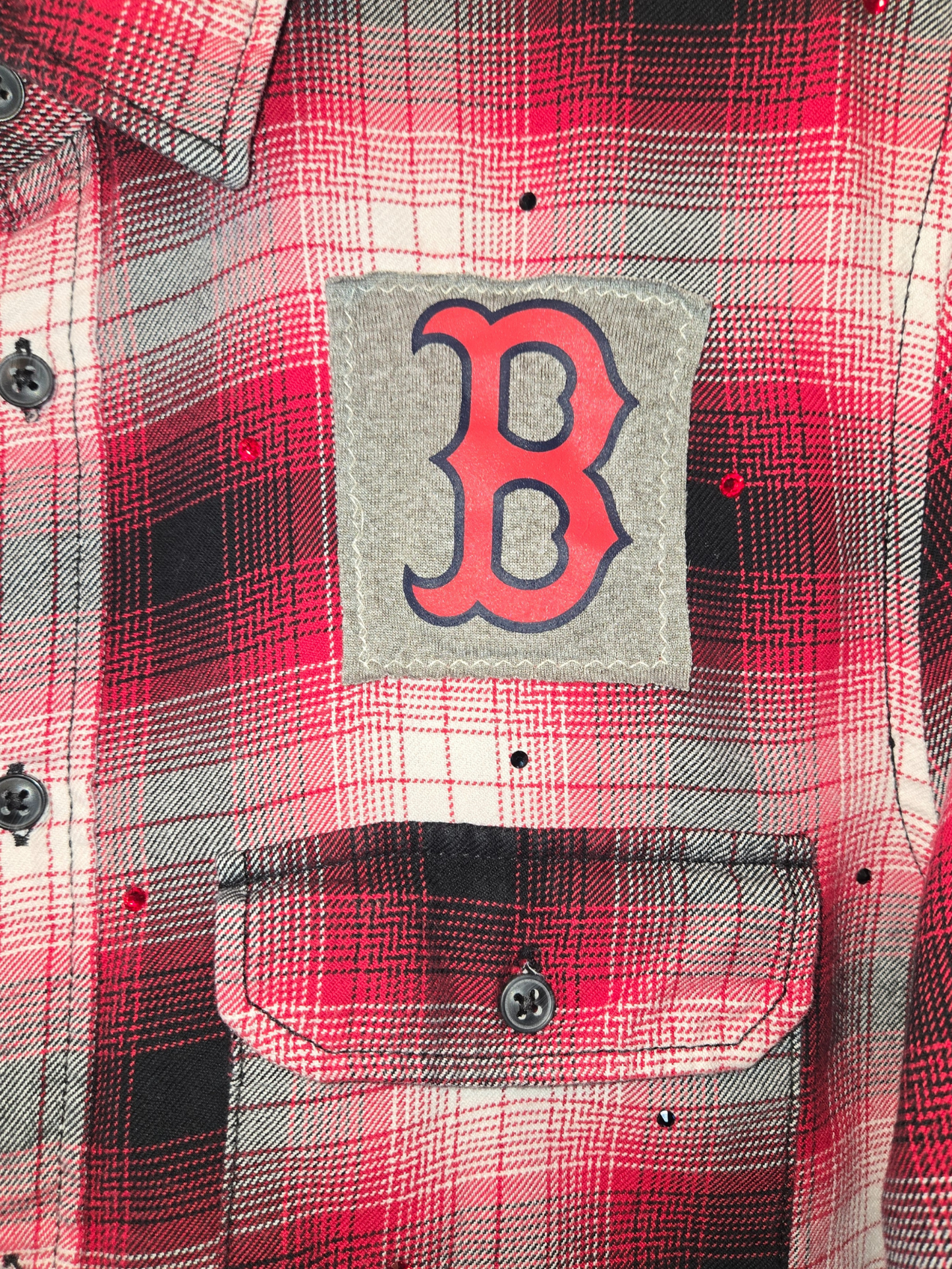 Boston Red Sox Crop Flannel