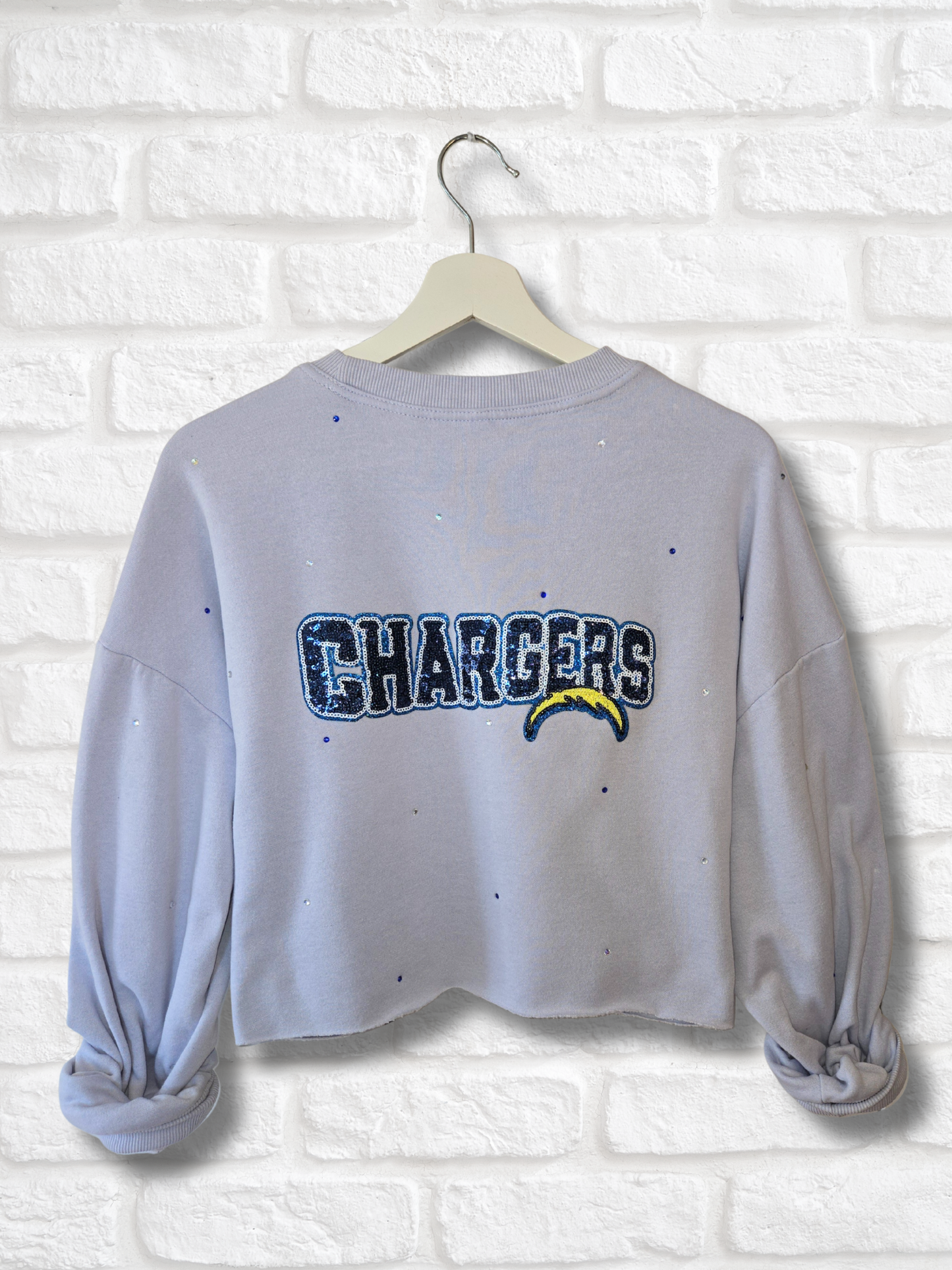 Los Angeles Chargers Crop Zip-Up Sweatshirt
