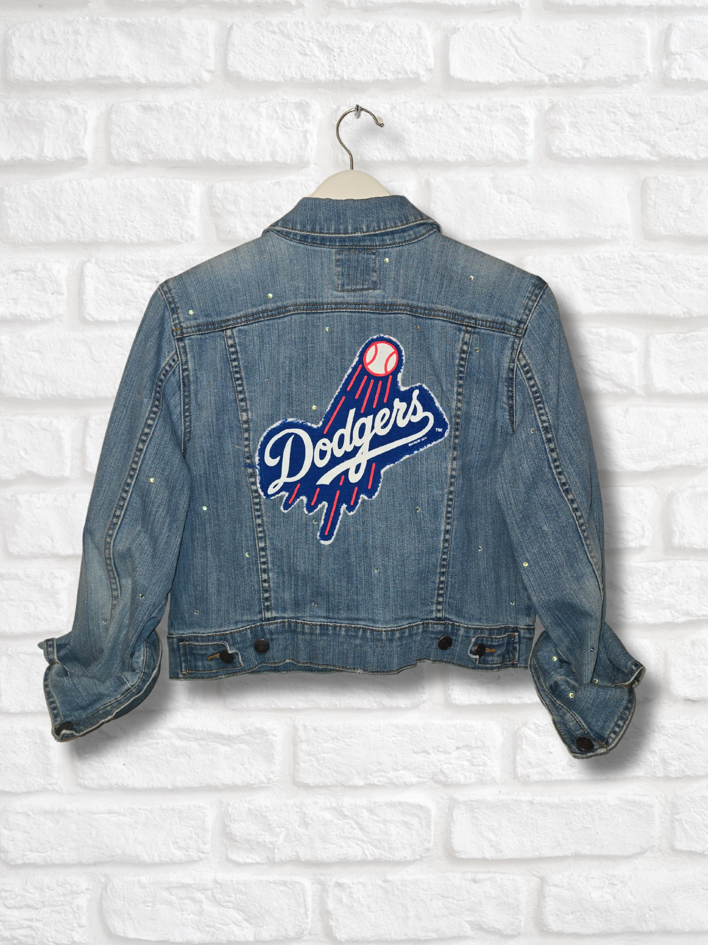 Los Angeles Dodgers Crop Denim Jacket