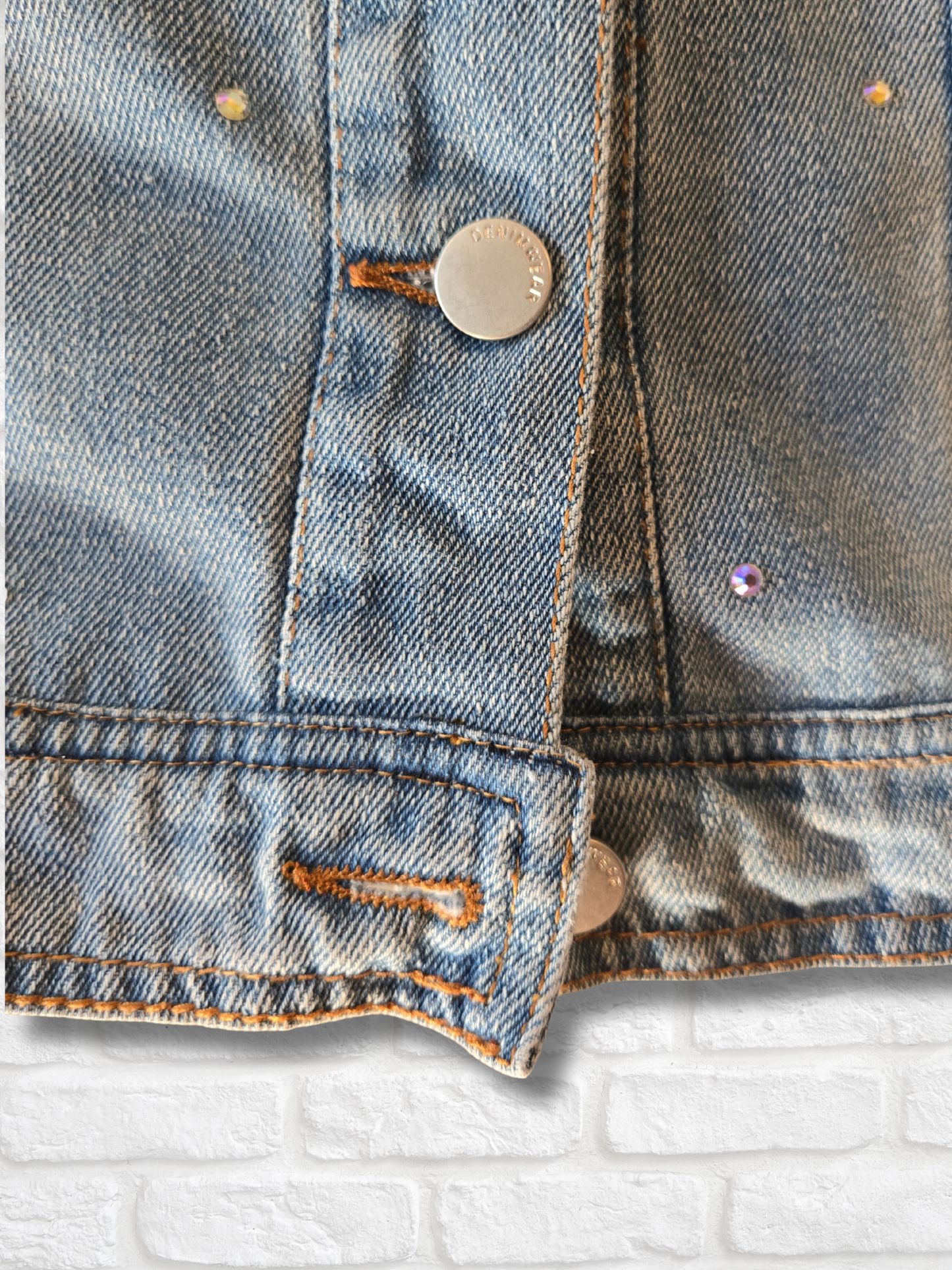Buffalo Bills Rhinestone Crop Denim Jacket