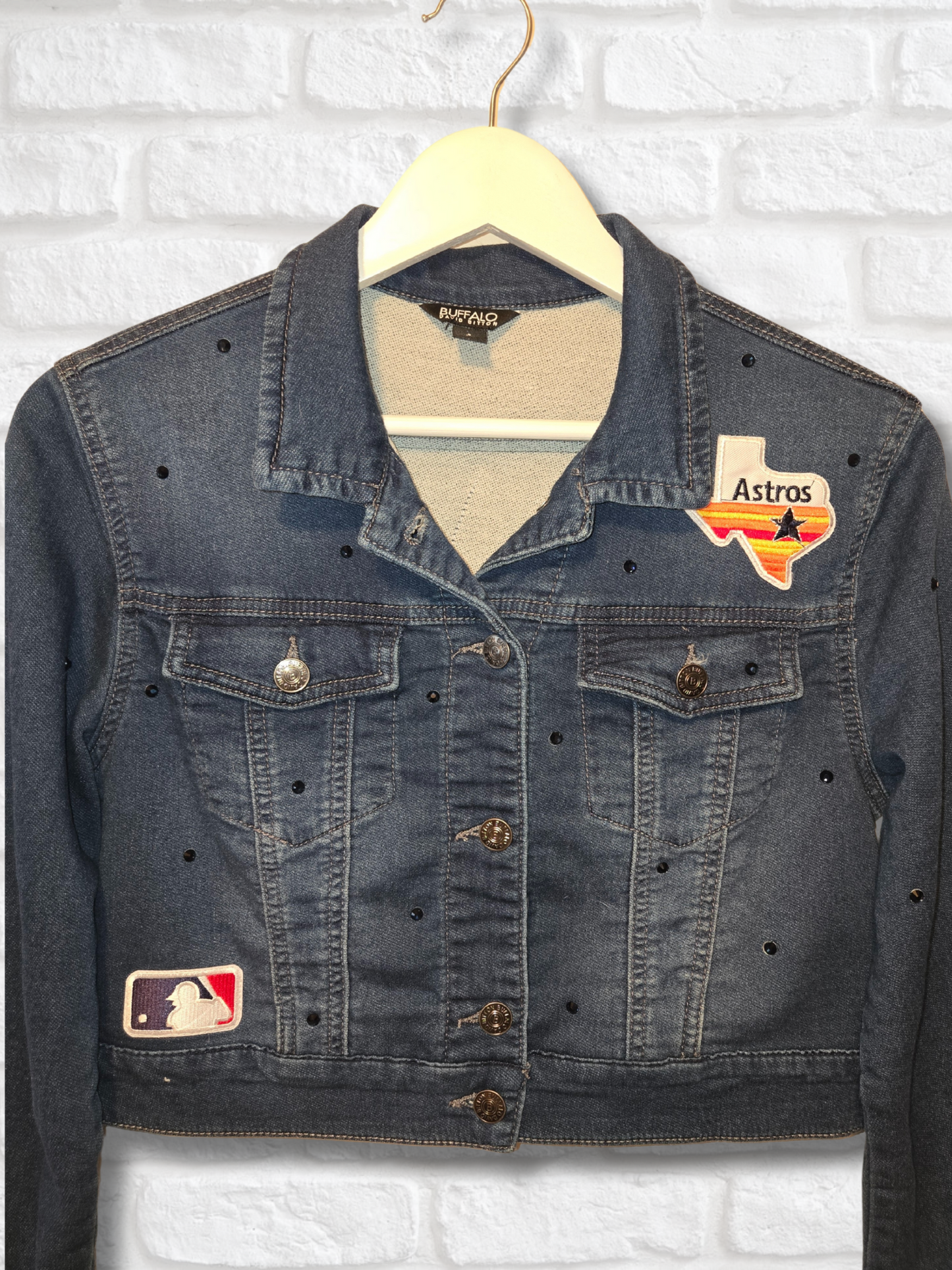 Houston Astros Rhinestone Crop Jacket