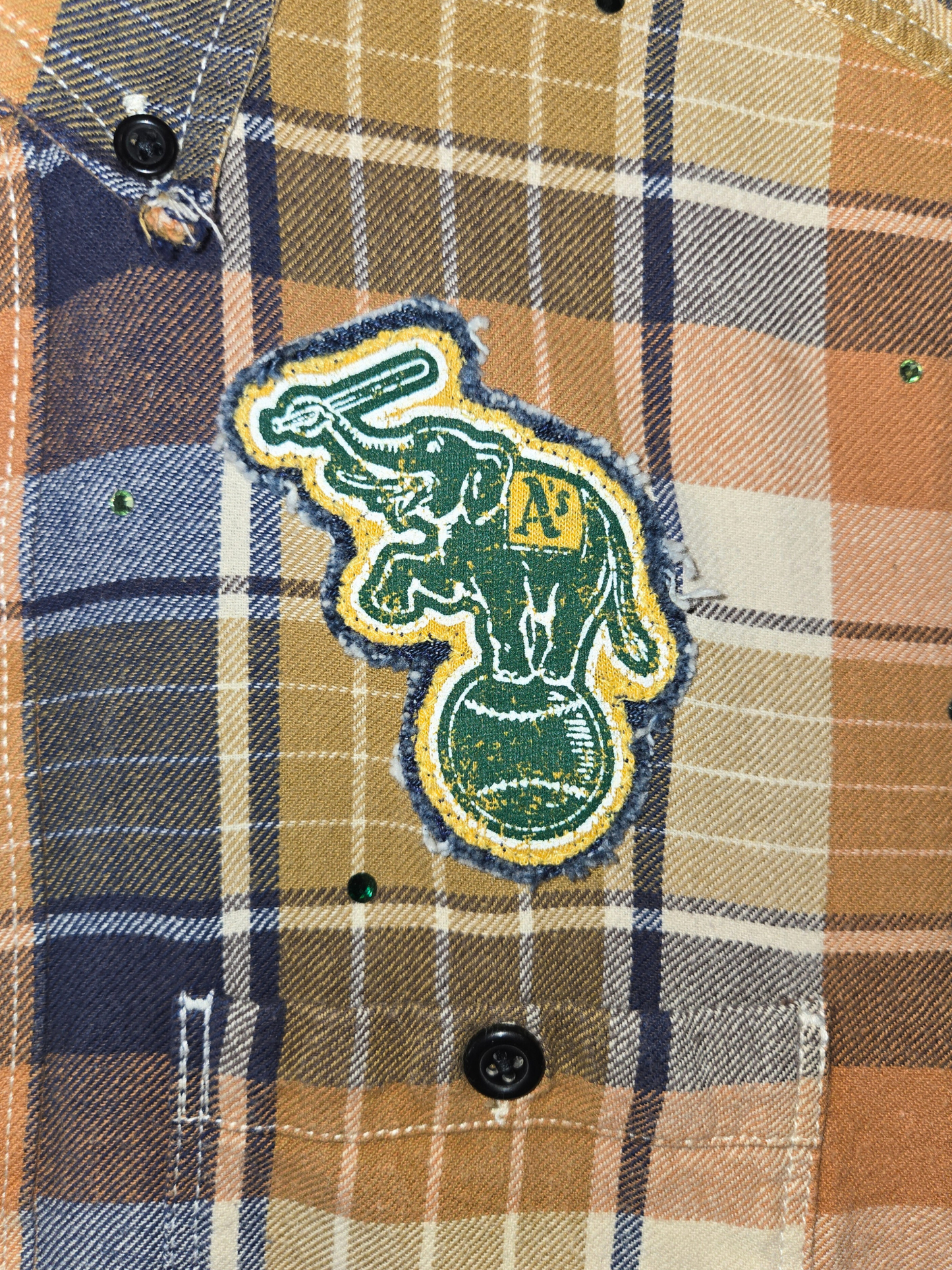 Oakland Athletics Crop Flannel