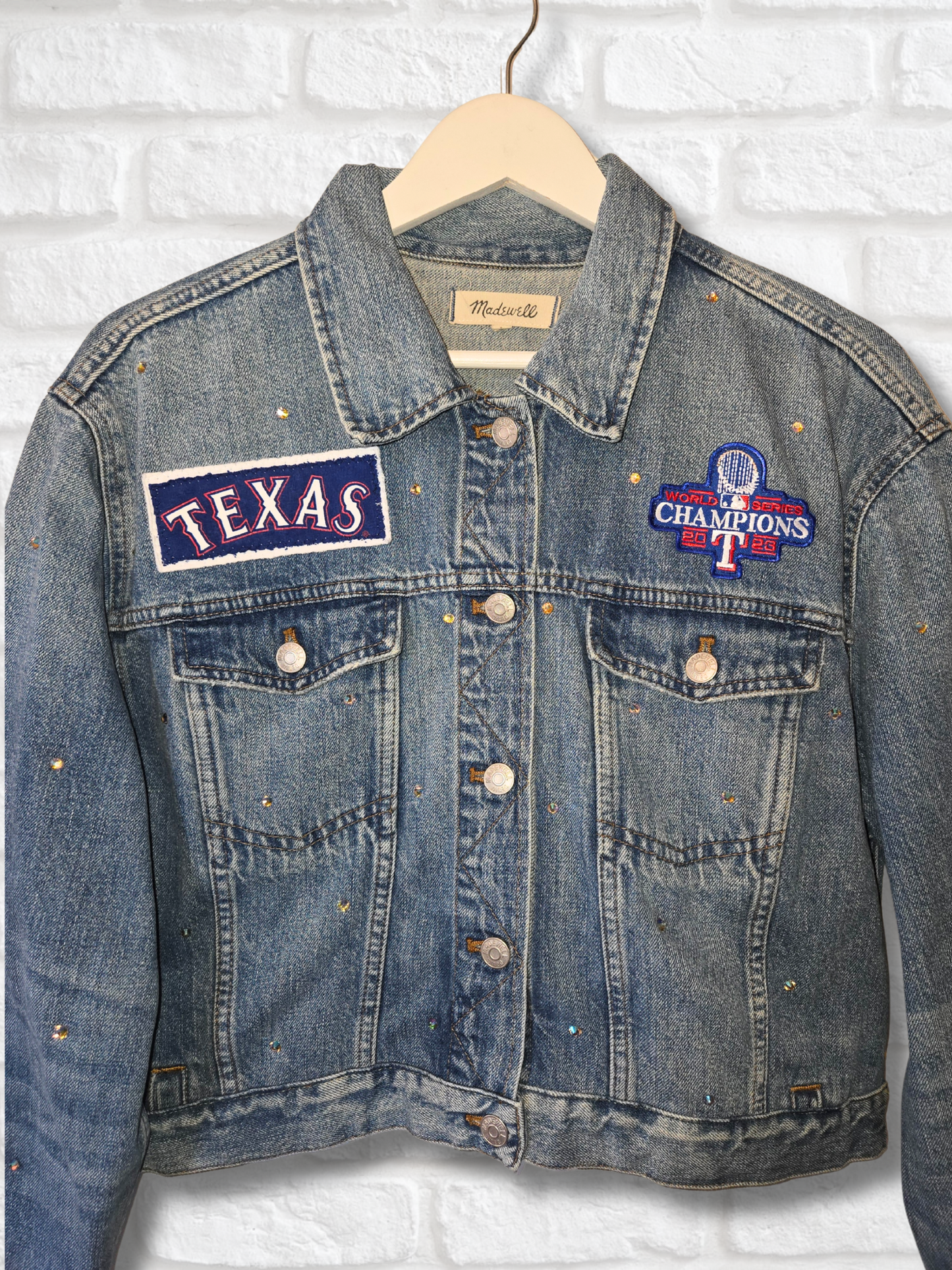 Texas Rangers Crop Denim Jacket