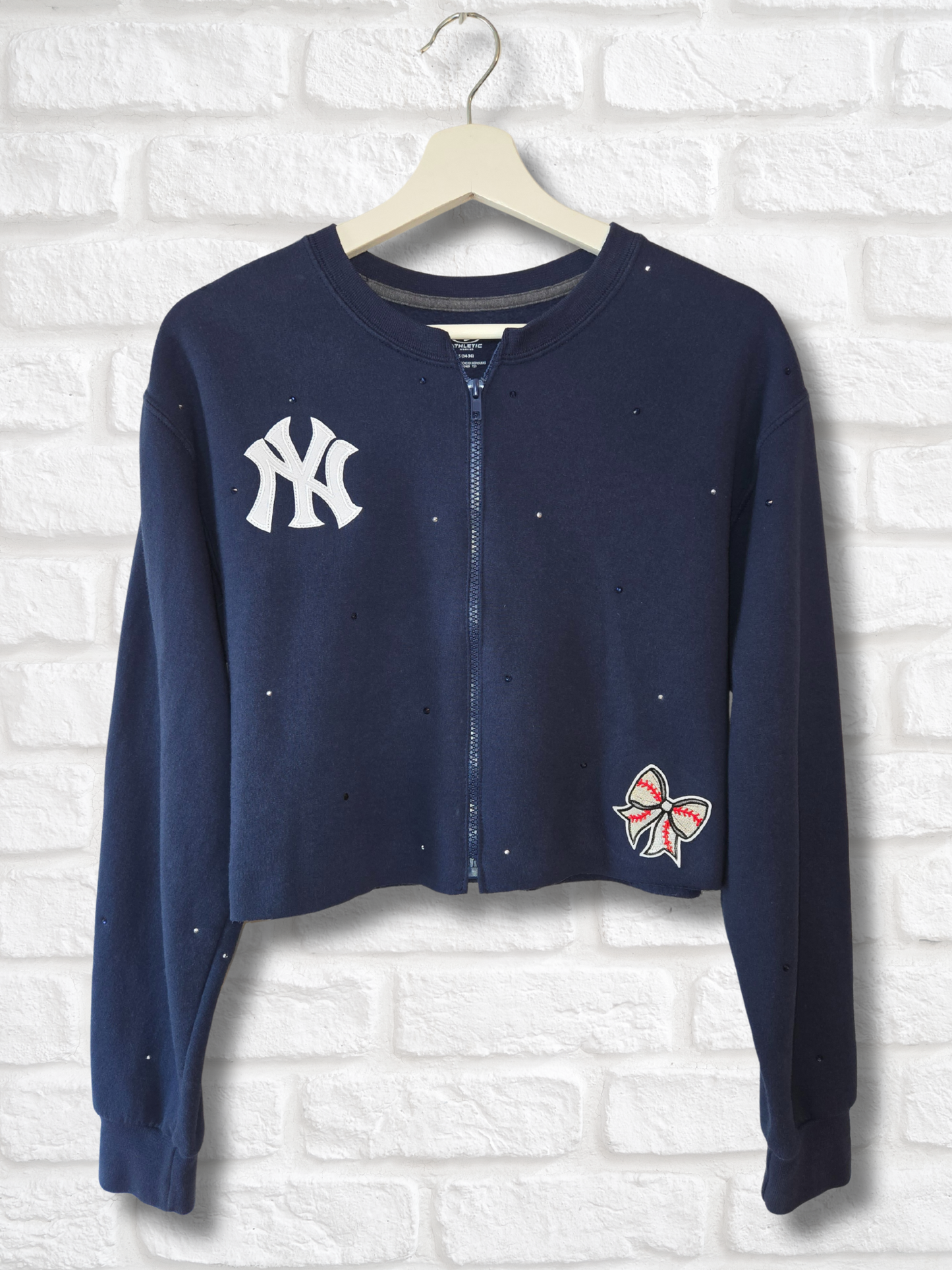 New York Yankees Crop Zip-Up Sweatshirt
