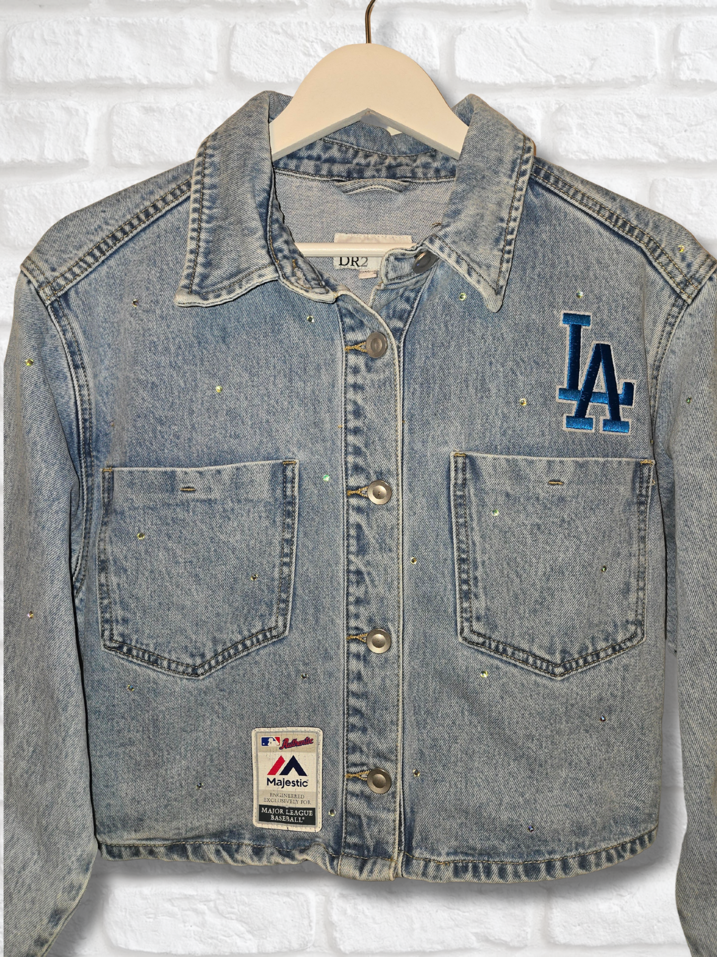 Los Angeles Dodgers Rhinestone Crop Jacket
