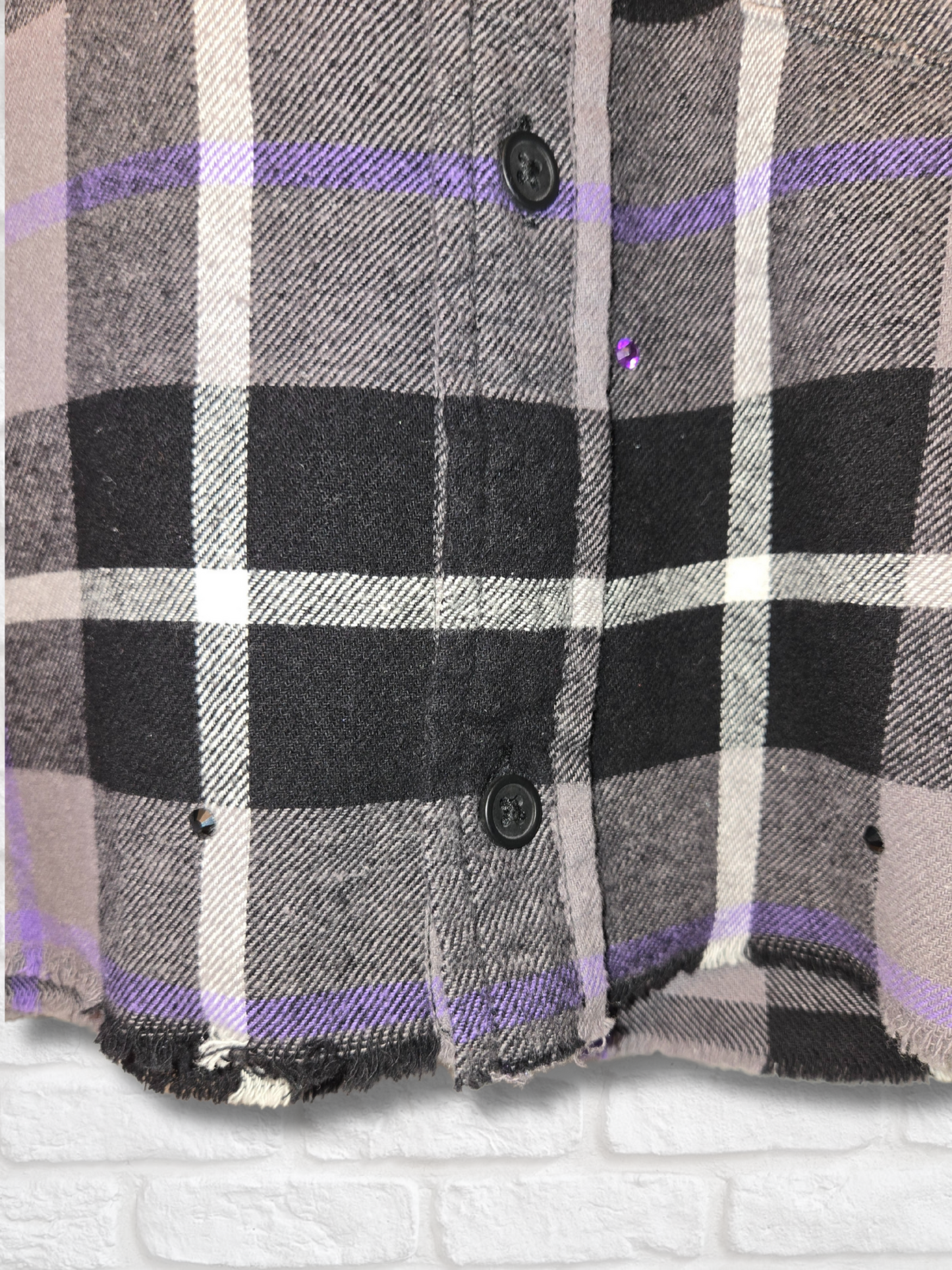 Los Angeles Lakers Rhinestone Crop Flannel