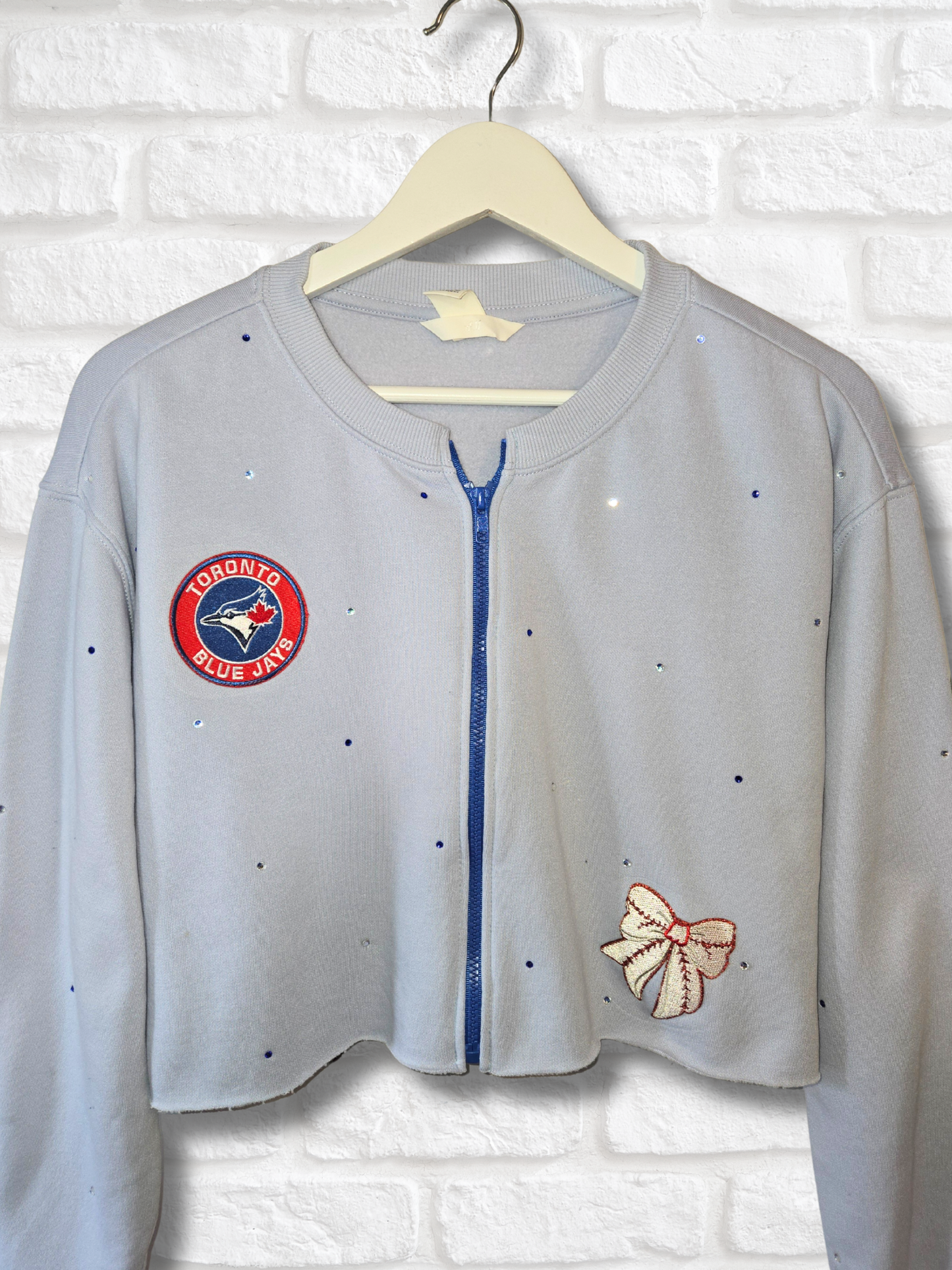 Toronto Blue Jays Crop Zip-Up Sweatshirt