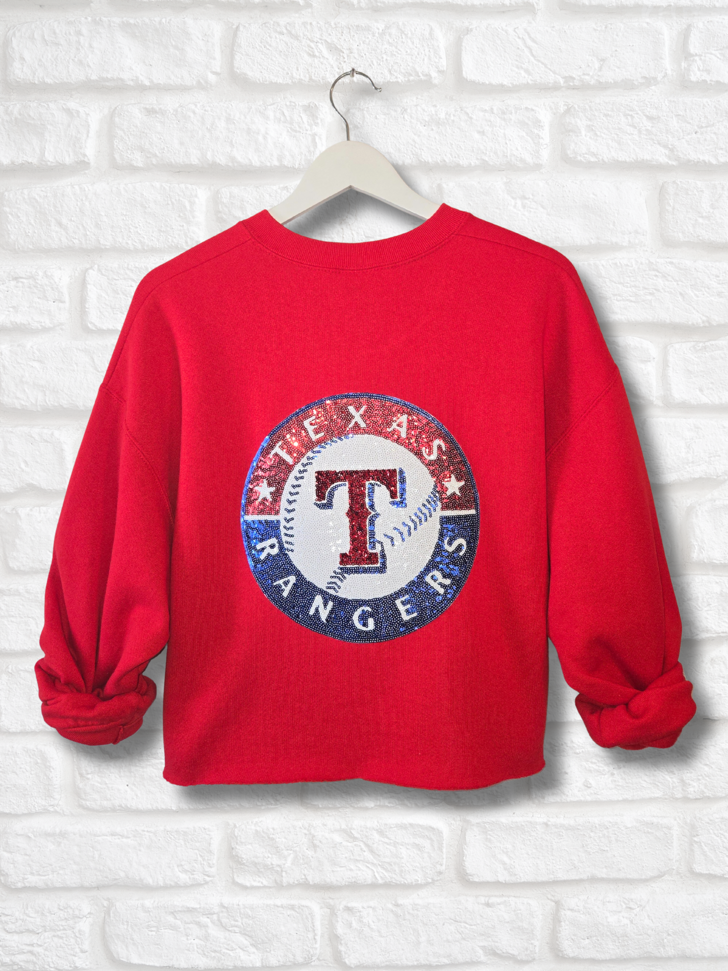 Texas Rangers Zip-Up Crop Sweatshirt