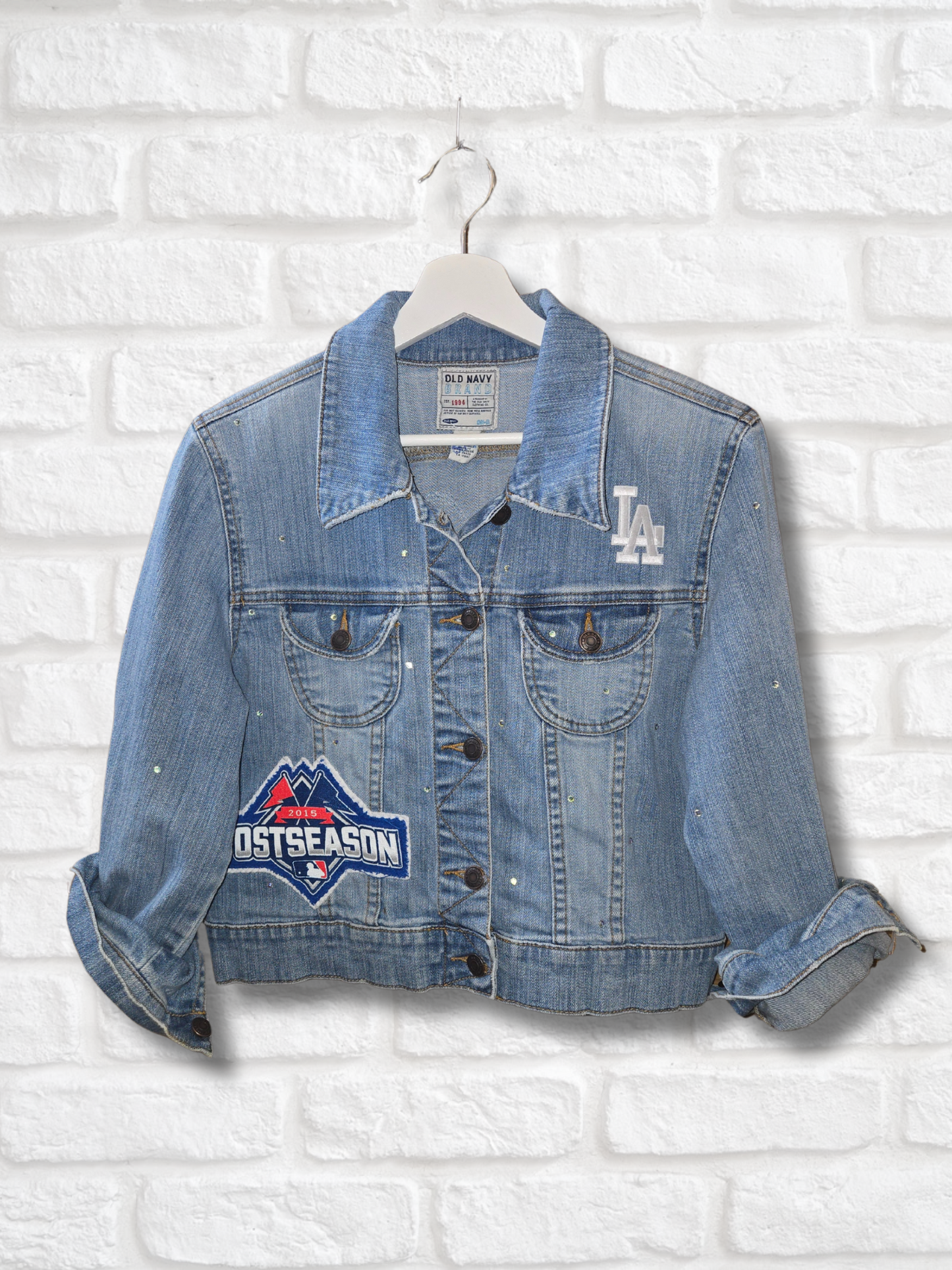 Los Angeles Dodgers Crop Denim Jacket