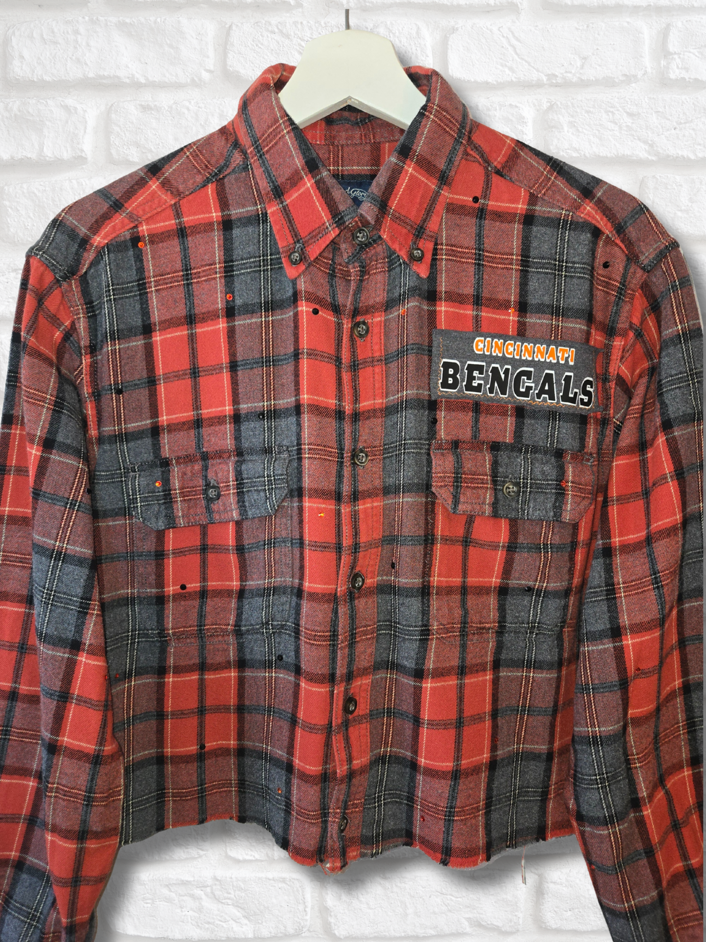 Cincinnati Bengals Crop Flannel