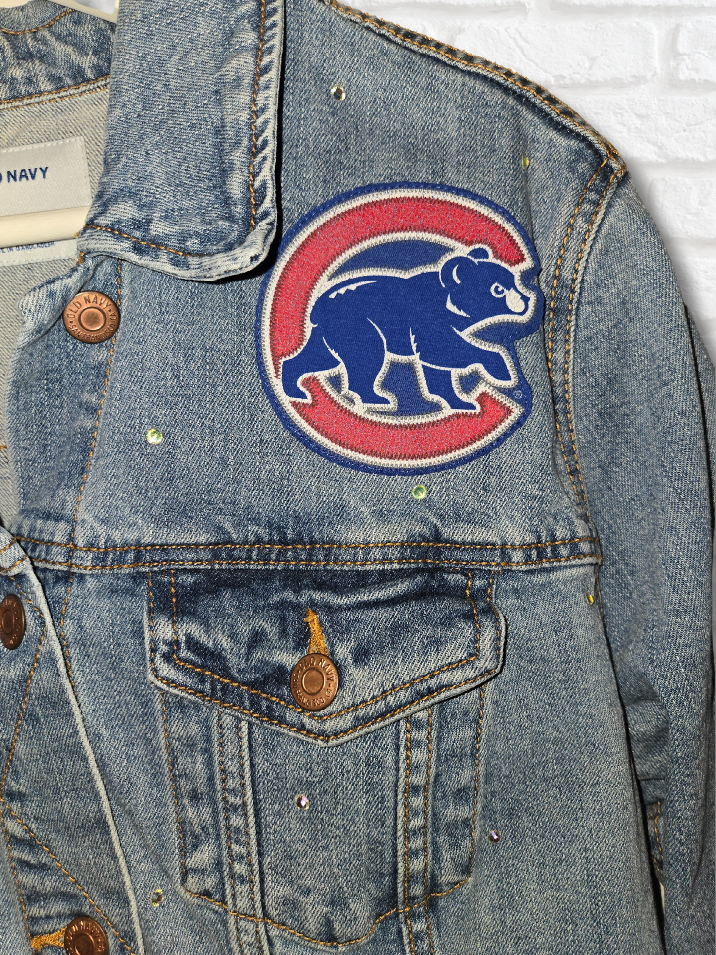 Chicago Cubs Rhinestone Crop Jacket