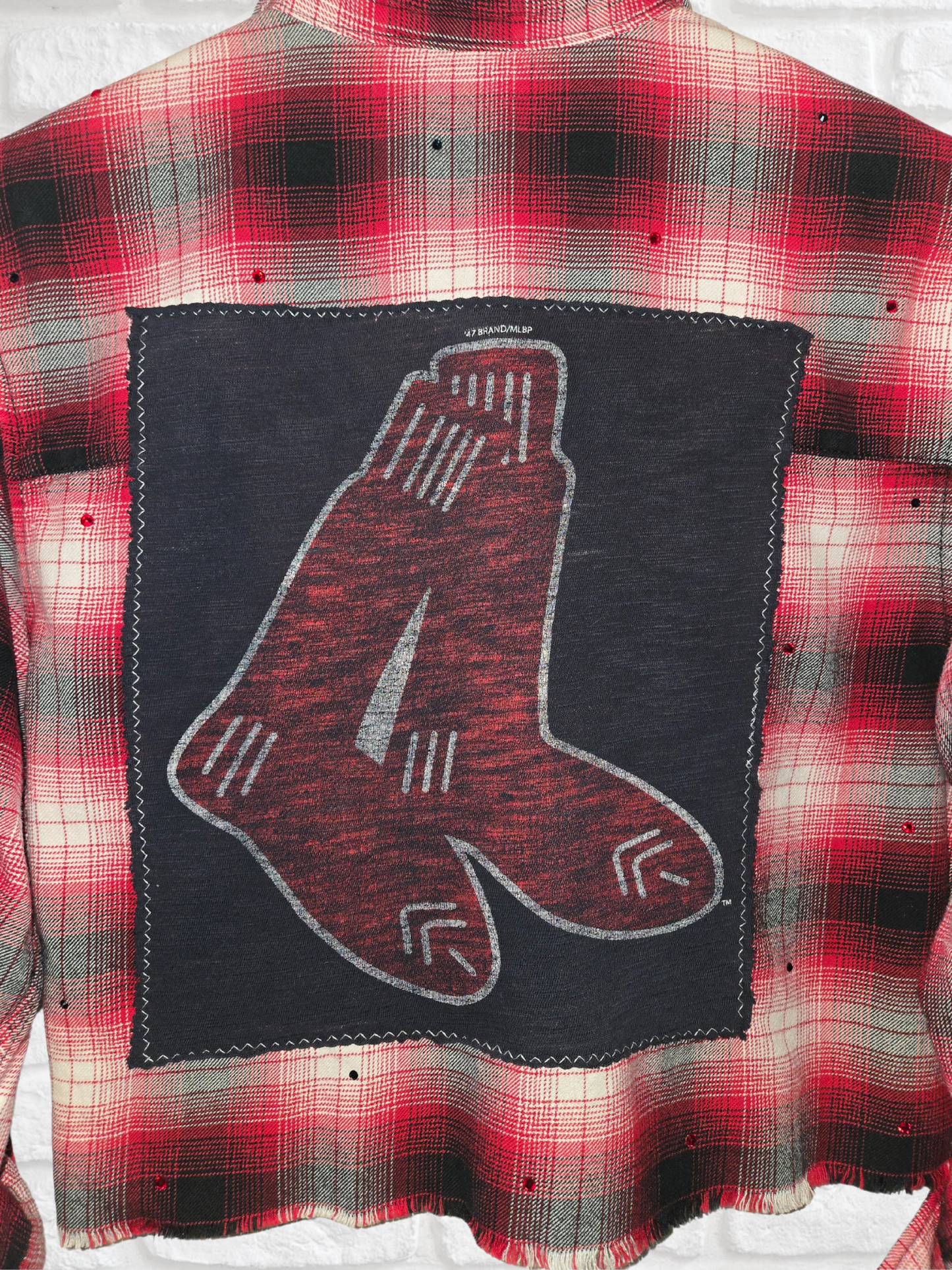 Boston Red Sox Crop Flannel