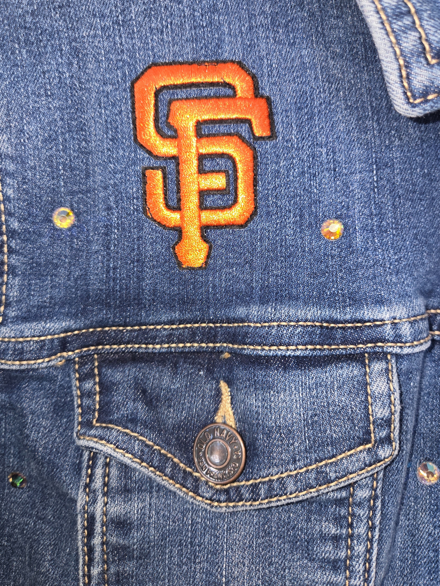San Francisco Giants Crop Denim Jacket