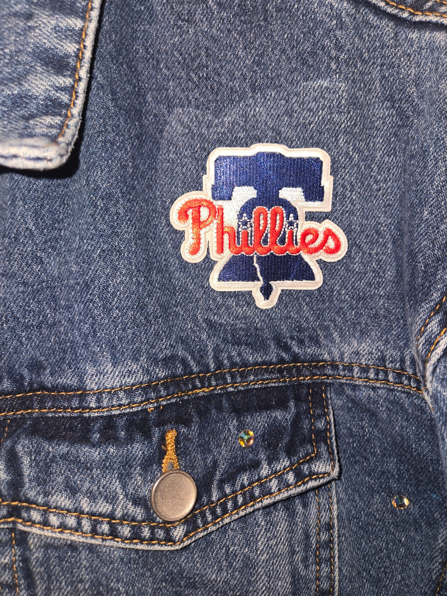 Philadelphia Phillies Crop Denim Jacket