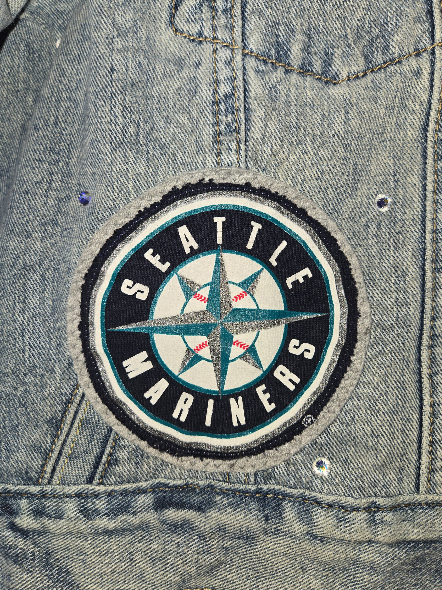 Seattle Mariners Crop Denim Jacket