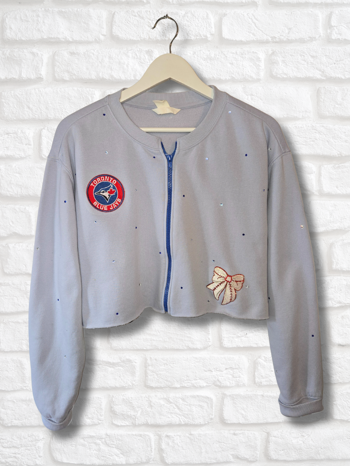 Toronto Blue Jays Crop Zip-Up Sweatshirt