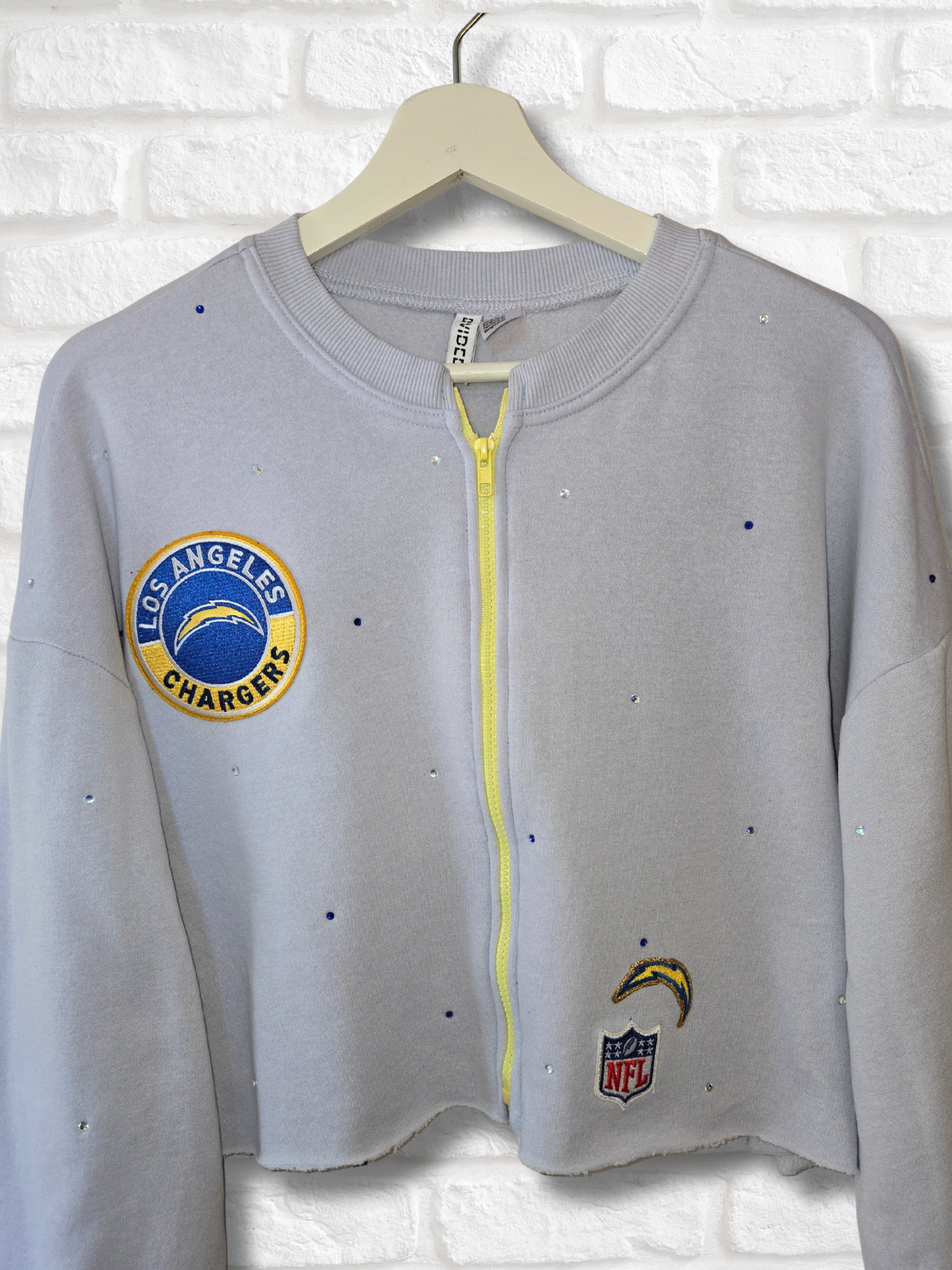 Los Angeles Chargers Crop Zip-Up Sweatshirt