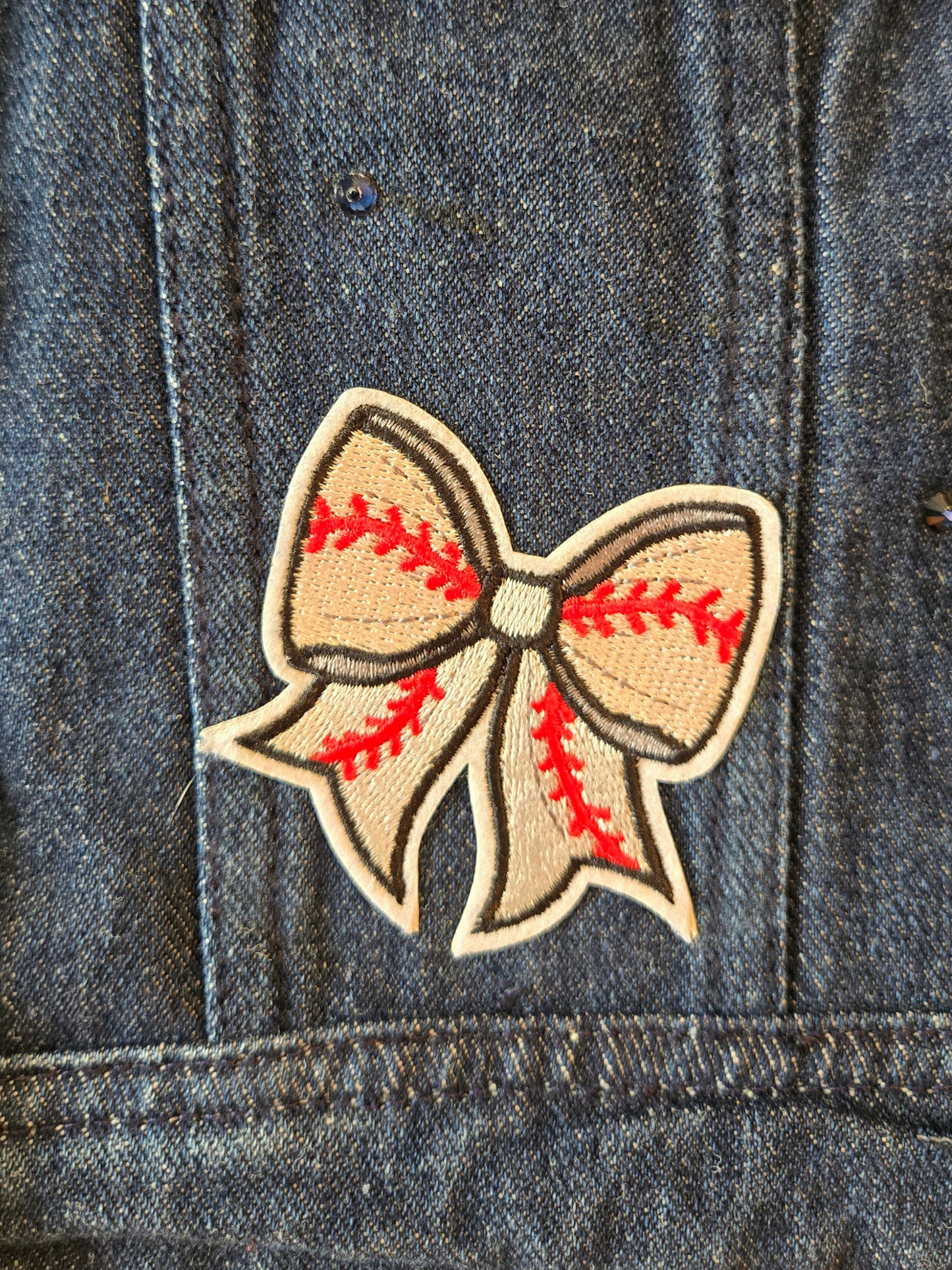 New York Yankees Rhinestone Crop Denim Jacket