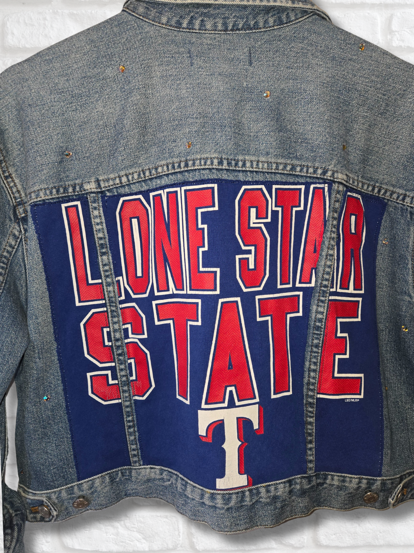 Texas Rangers Crop Denim Jacket